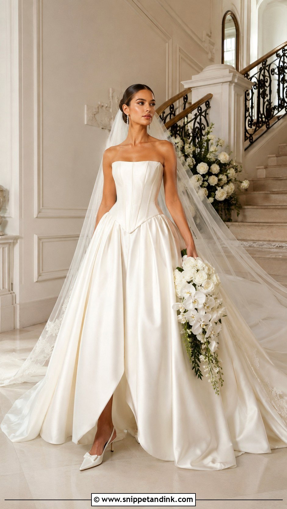 Basque Waist Ball Gown Wedding Dress - Snippet and Ink - 20 Ball Wedding Dress Ideas