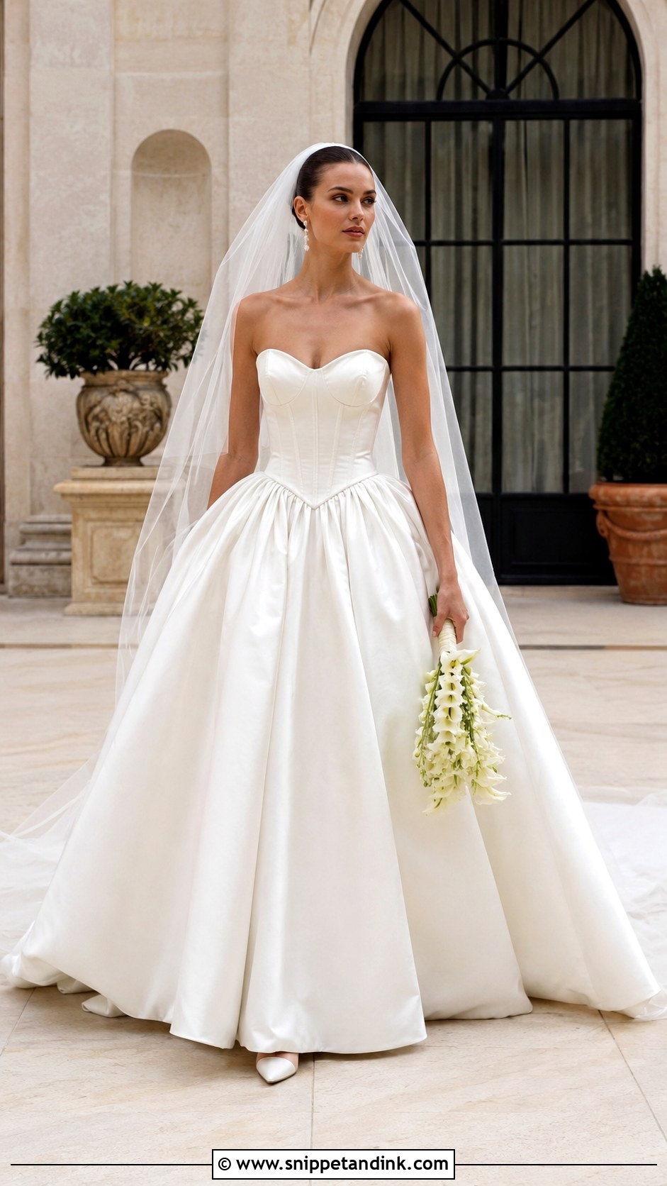 Basque Waist Ball Gown Wedding Dress - Snippet and Ink - 20 Big Poofy Wedding Dresses