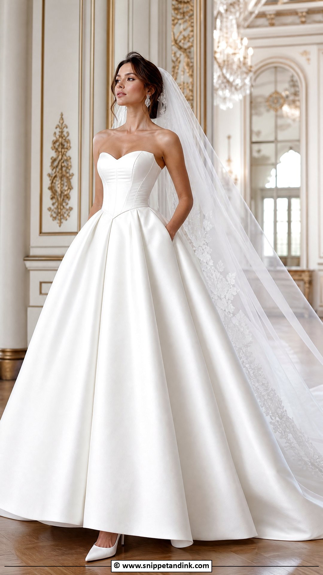 Basque Waist Ball Gown Wedding Dress - Snippet and Ink - 35 Basque Waist Wedding Dress Ideas