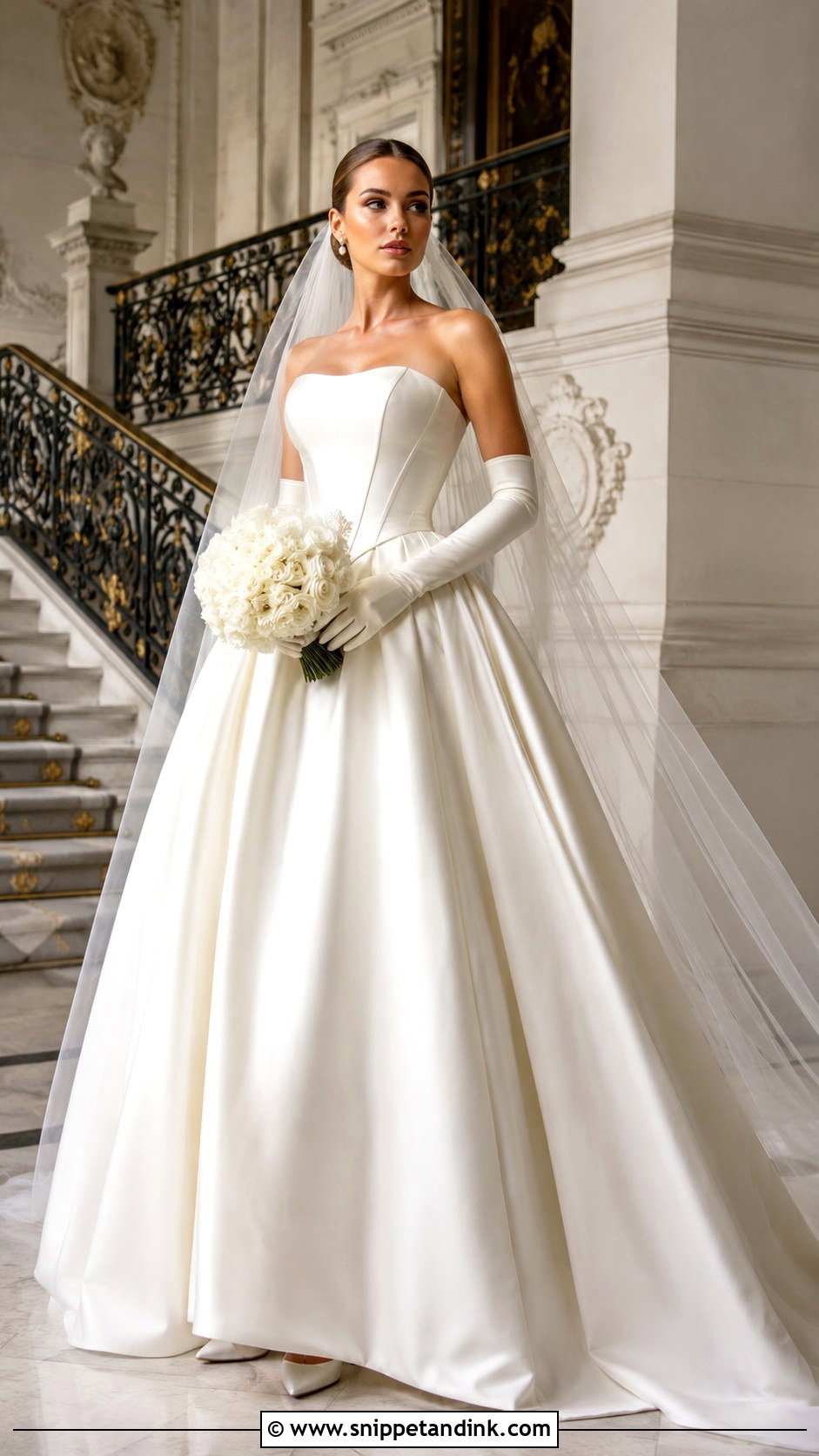 Basque Waist Ball Gown Wedding Dress - Snippet and Ink - 20 Classic Modern Wedding Dress Ideas