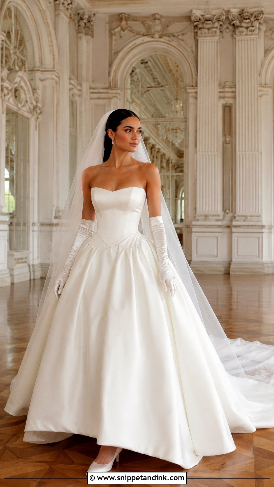 Basque Waist Ball Gown Wedding Dress - Snippet and Ink - 20 Classical Wedding Dress Ideas