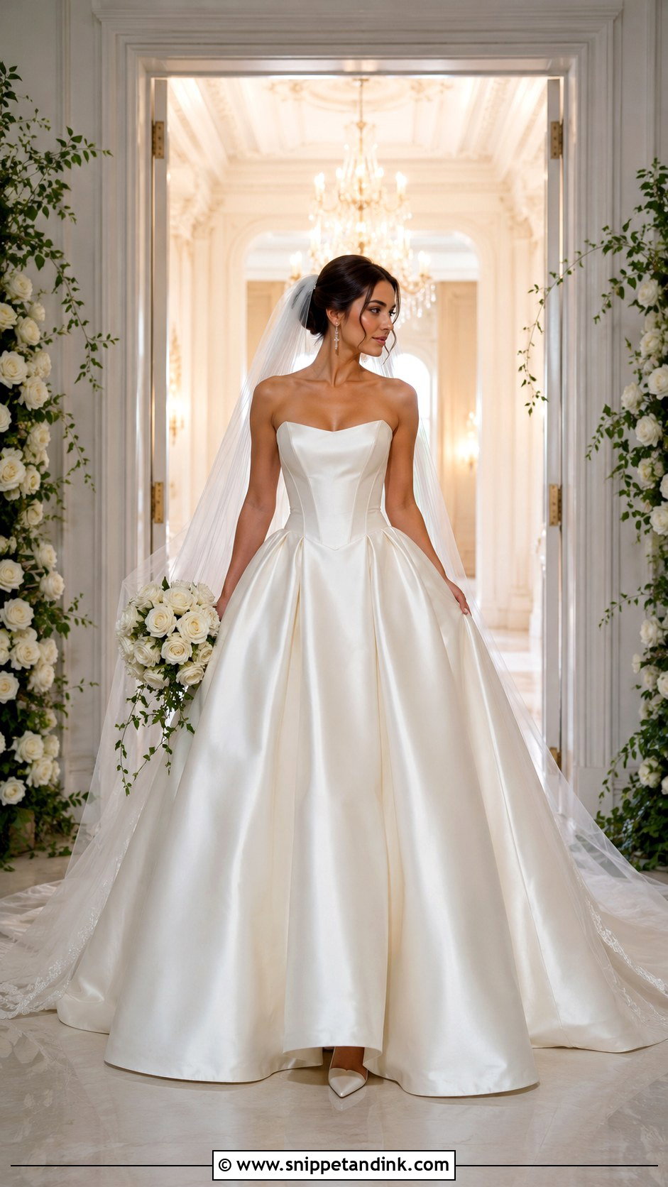 Basque Waist Ball Gown Wedding Dress - Snippet and Ink - 20 Elegant Ball Gown Wedding Dress Ideas