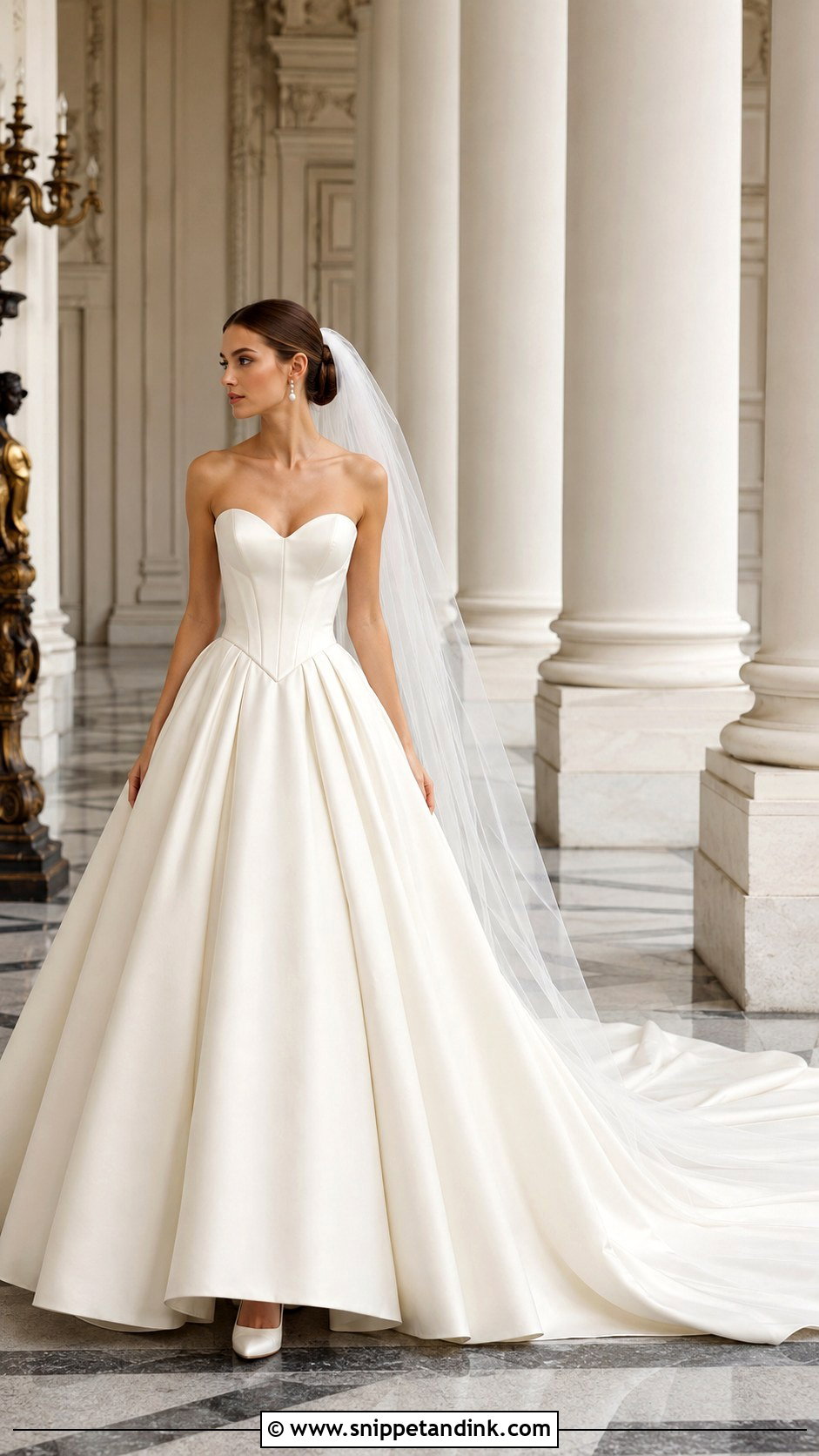 Basque Waist Ball Gown Wedding Dress - Snippet and Ink - 20 Elegant Classy Vintage Wedding Dress Ideas