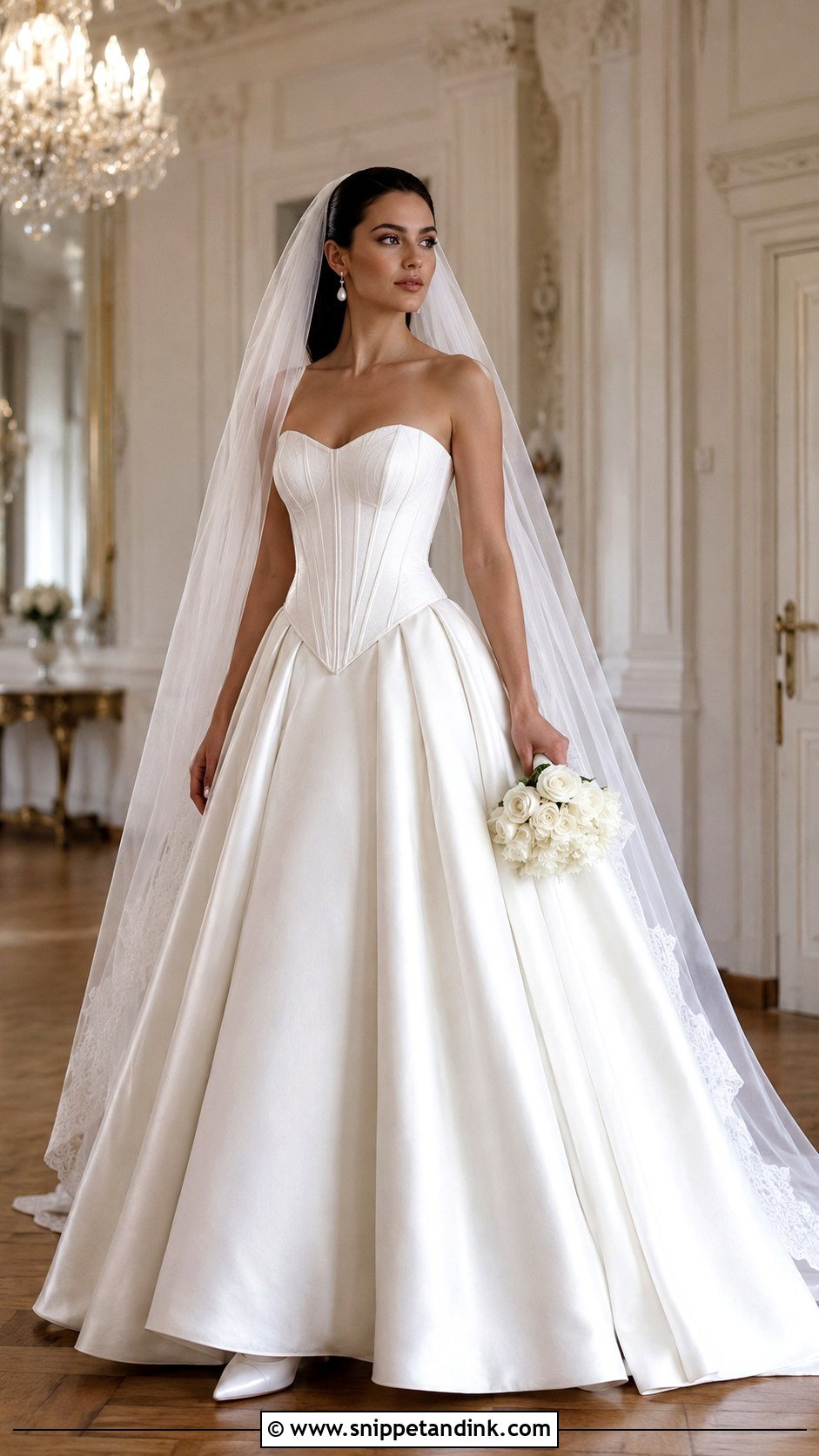 Basque Waist Ball Gown Wedding Dress - Snippet and Ink - 20 Extra Wedding Dresses