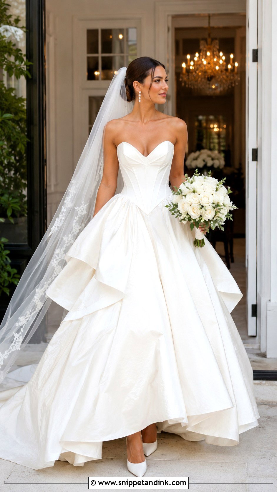 Basque Waist Ball Gown Wedding Dress - Snippet and Ink - 20 Fluffy Wedding Dresses