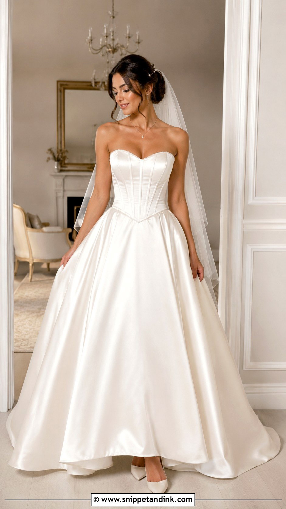 Basque Waist Ball Gown Wedding Dress - Snippet and Ink - 20 Full Wedding Dresses