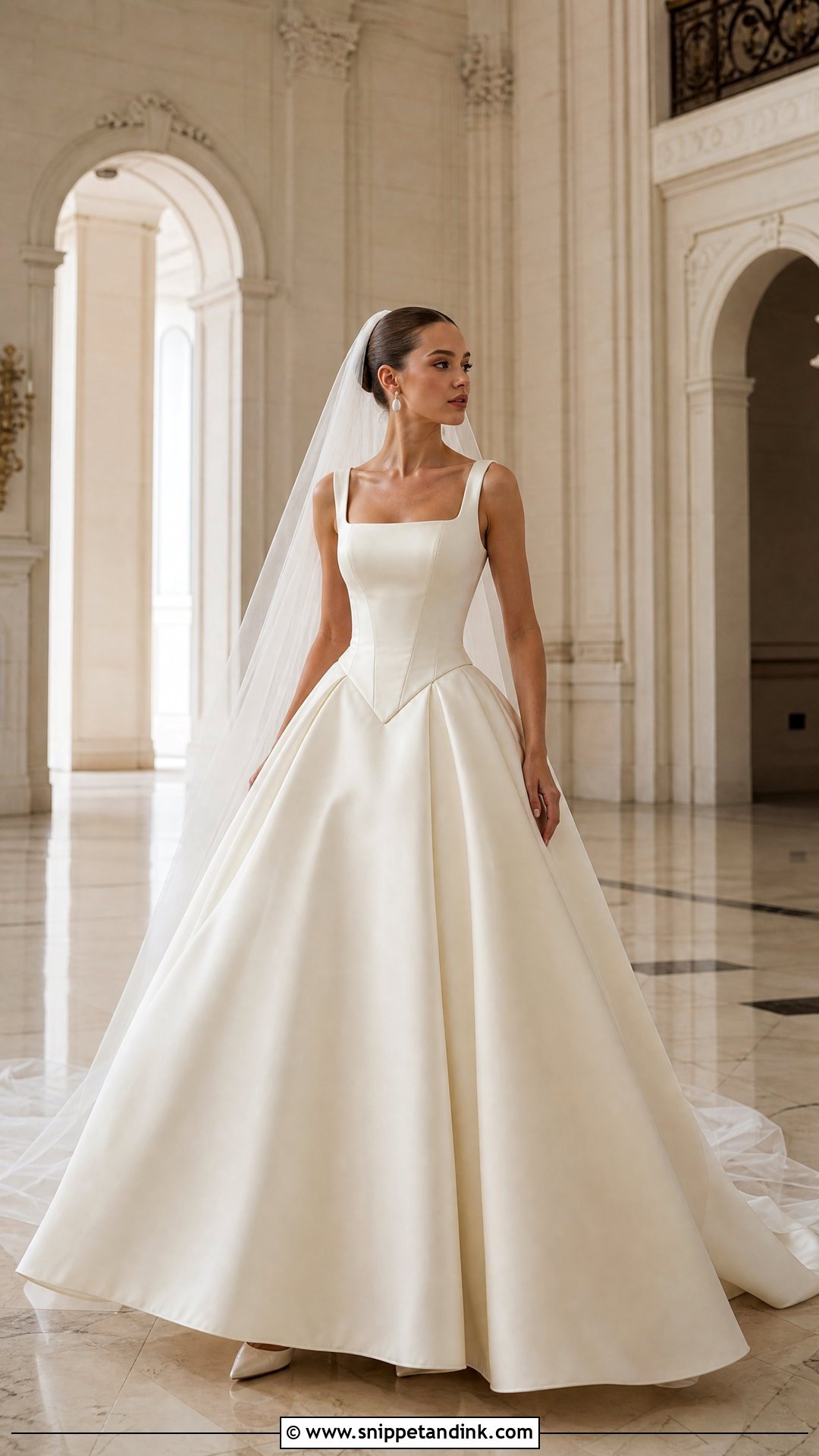 Basque Waist Ball Gown Wedding Dress - Snippet and Ink - 20 Huge Wedding Dress Ideas