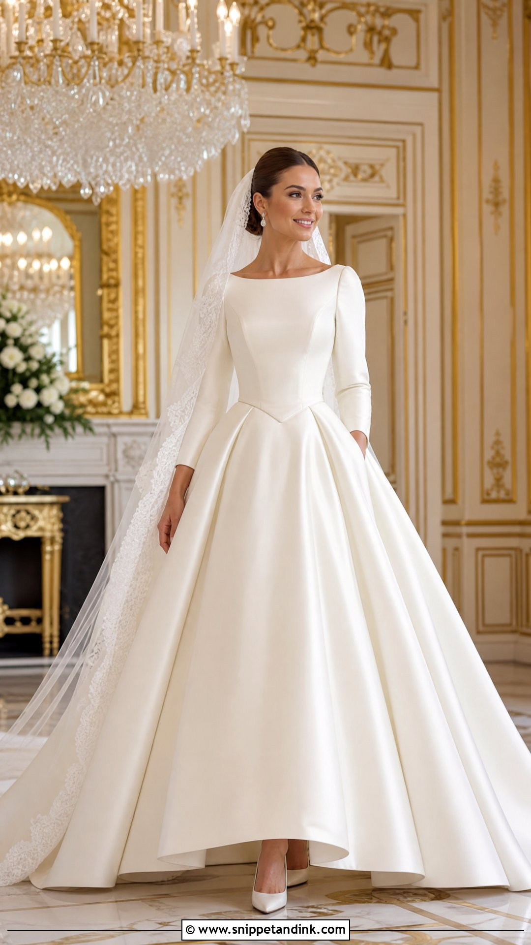 Basque Waist Ball Gown Wedding Dress - Snippet and Ink - 25 Ballroom Wedding Dress Ideas