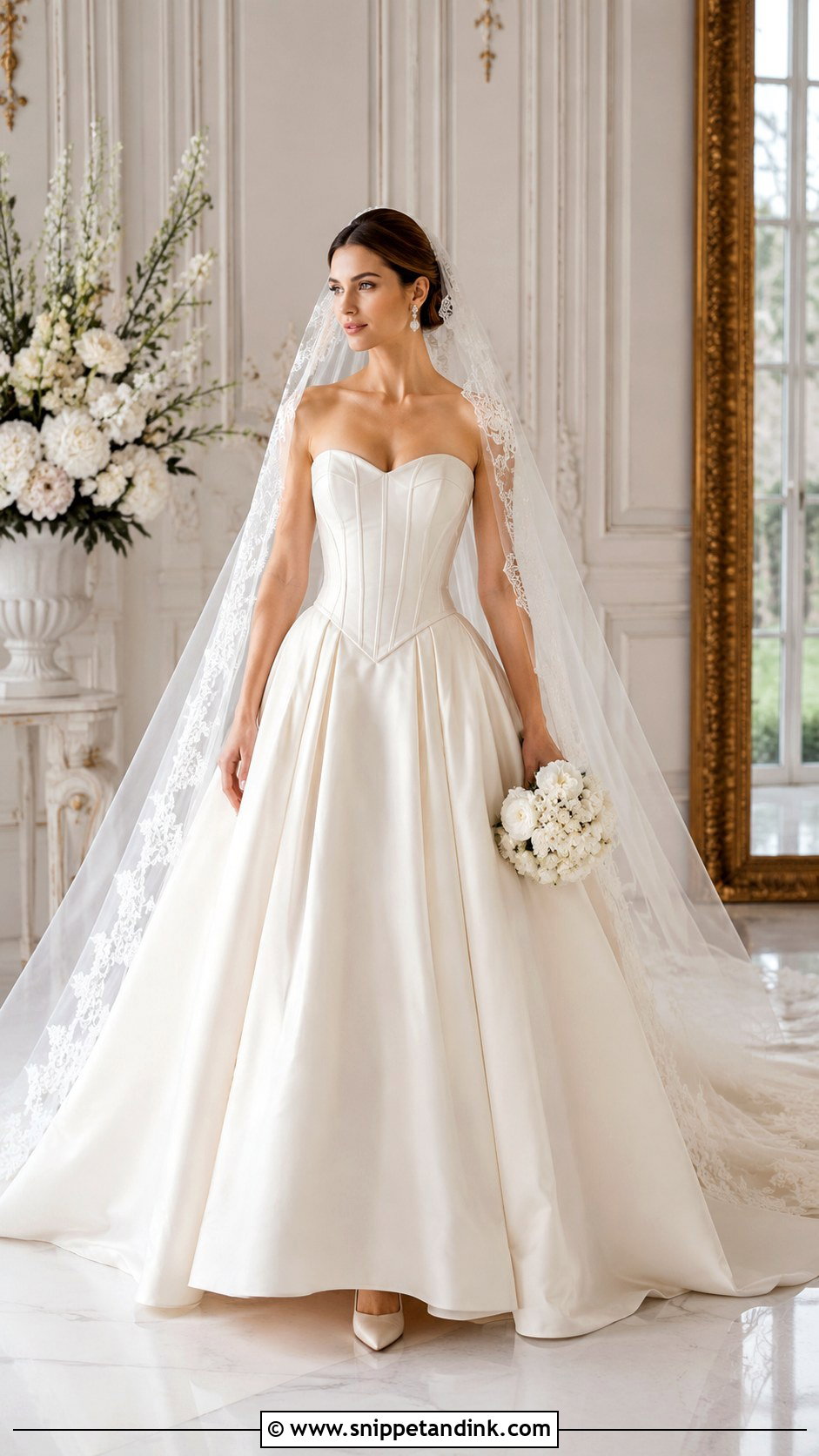 Basque Waist Ball Gown Wedding Dress - Snippet and Ink - 20 June Wedding Dress Ideas