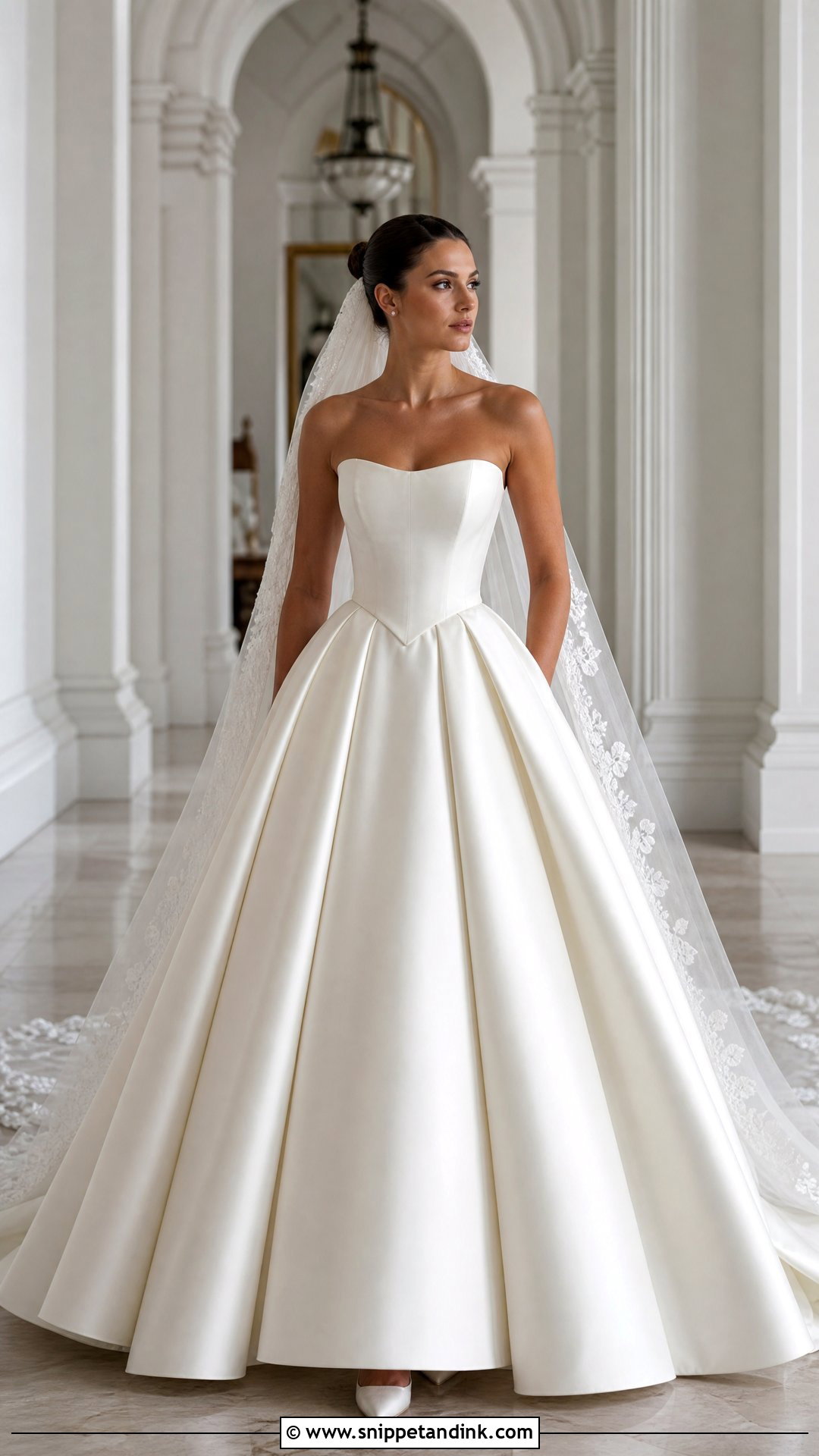 Basque Waist Ball Gown Wedding Dress - Snippet and Ink - 20 Sculptural Wedding Dress Ideas