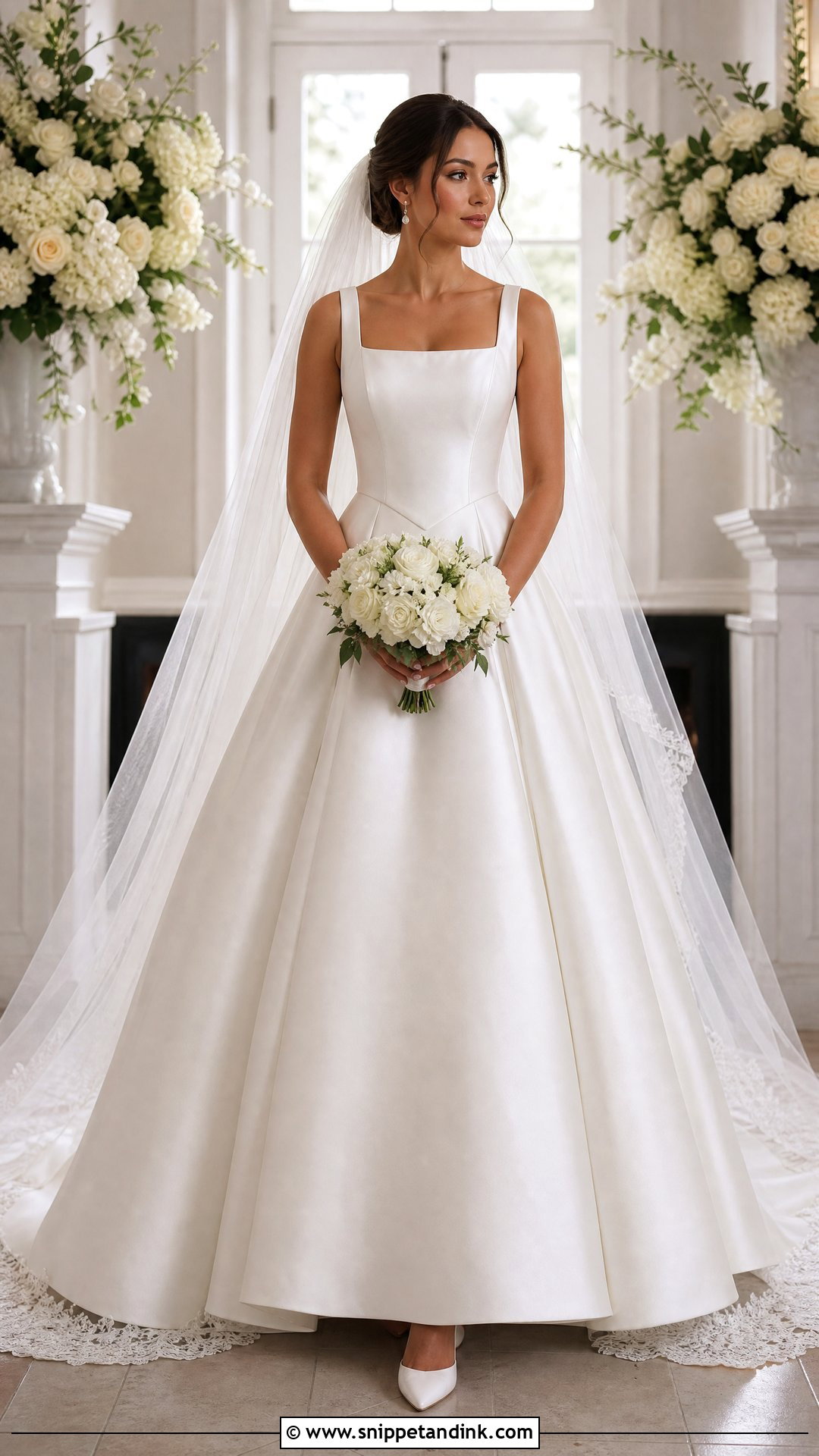 Basque Waist Ball Gown Wedding Dress - Snippet and Ink - 20 Simple Ball Gown Wedding Dress Ideas