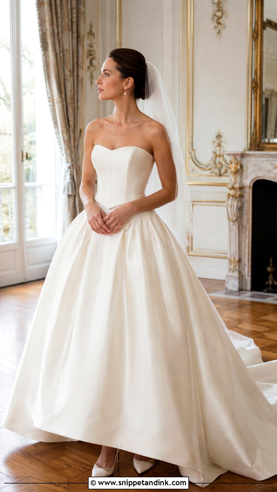 Basque Waist Ball Gown Wedding Dress - Snippet and Ink - 30 Wedding Ball Gown Ideas