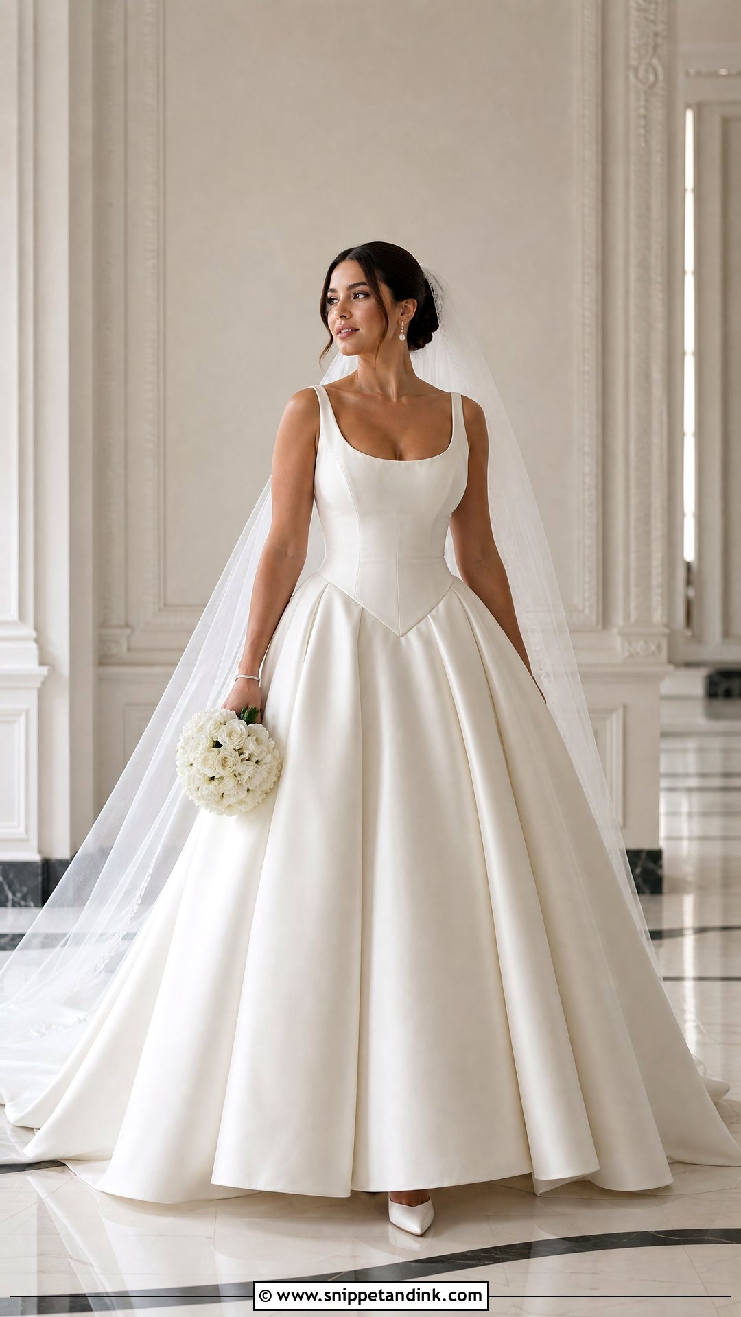 Basque Waist Ball Gown Wedding Dress - Snippet and Ink - 20 Wedding Dress for Pear Shape Ideas
