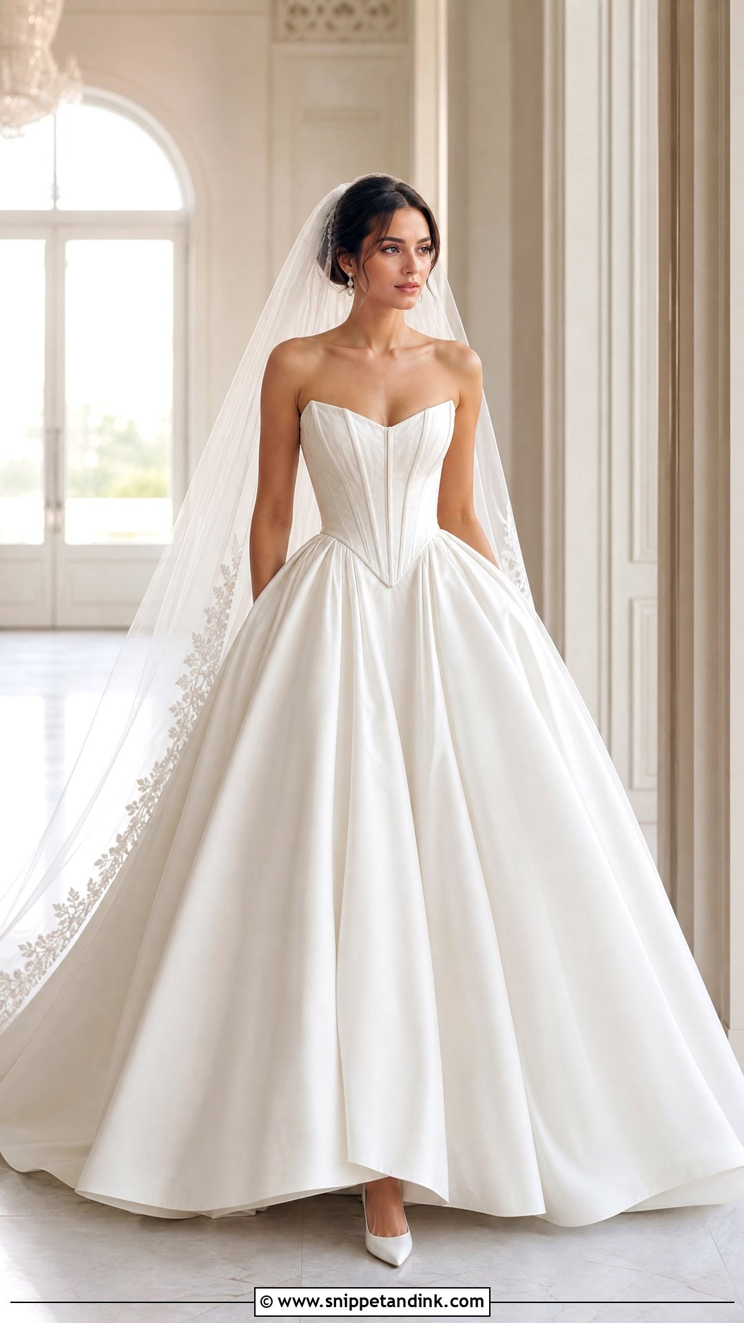 Basque Waist Ball Gown Wedding Dress - Snippet and Ink - 20 Wedding Dress Hourglass Shape Ideas