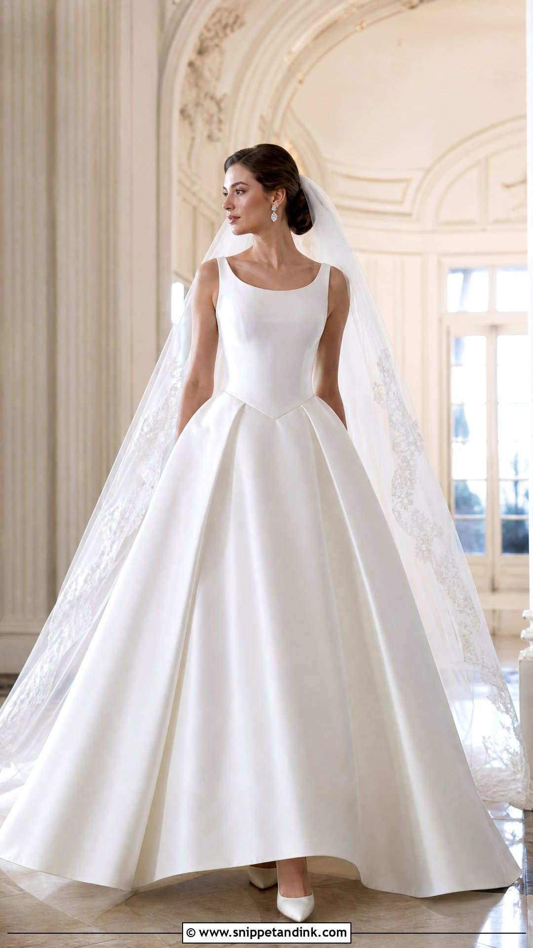 Basque Waist Ball Gown Wedding Dress - Snippet and Ink - 20 Wedding Dresses for Inverted Triangle