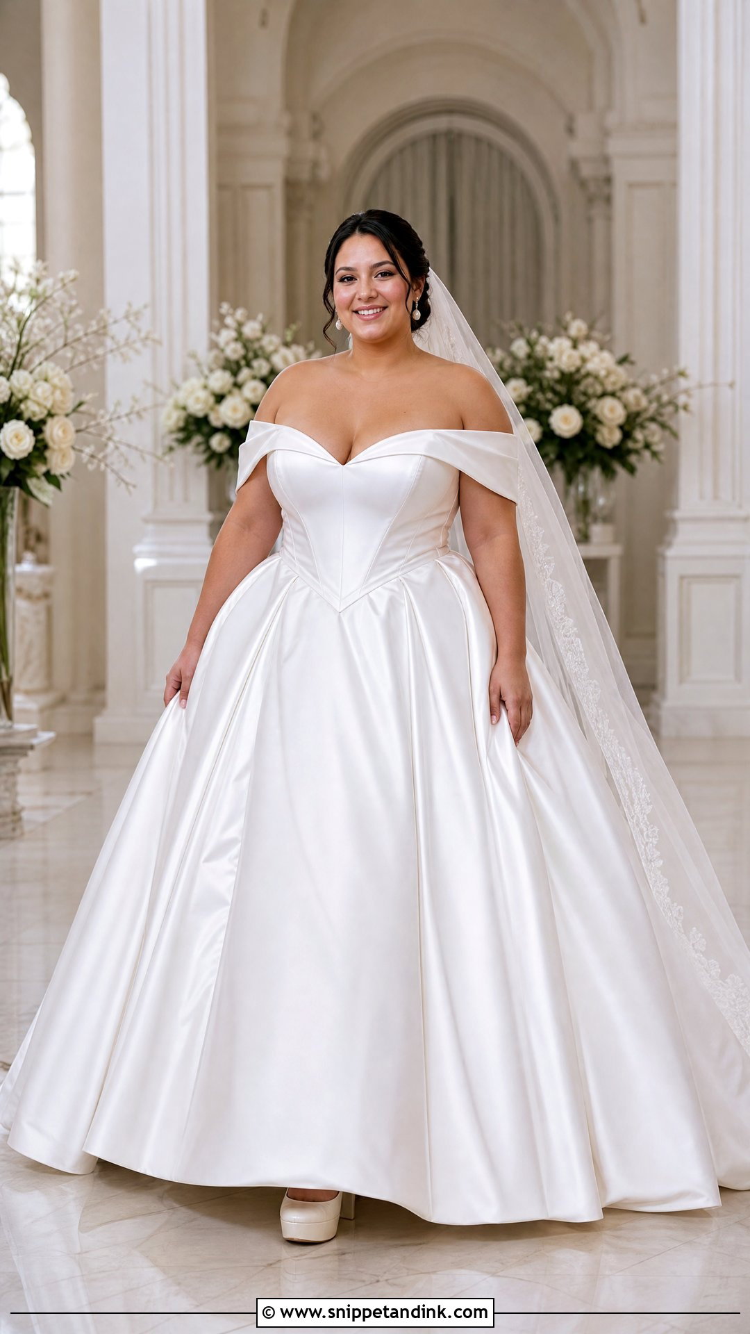 Basque Waist Ball Gown Wedding Dress - Snippet and Ink - 20 Wedding Dresses for Pear Shape