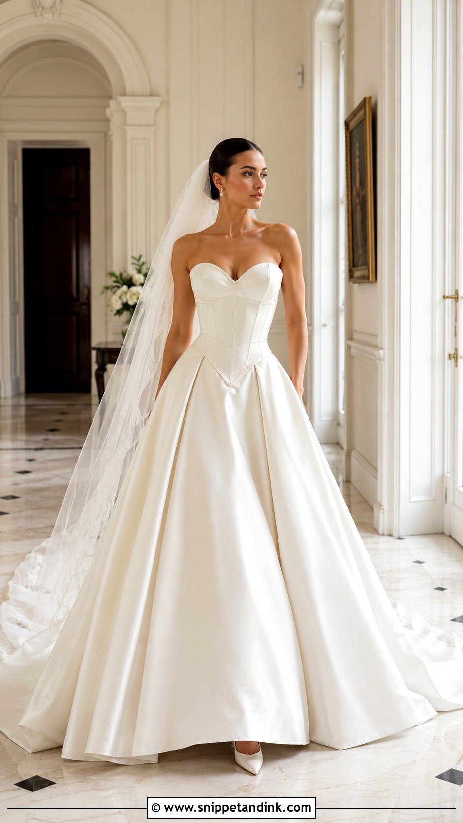 Basque Waist Ball Gown Wedding Dress - Snippet and Ink - 20 Latest Wedding Dress Ideas