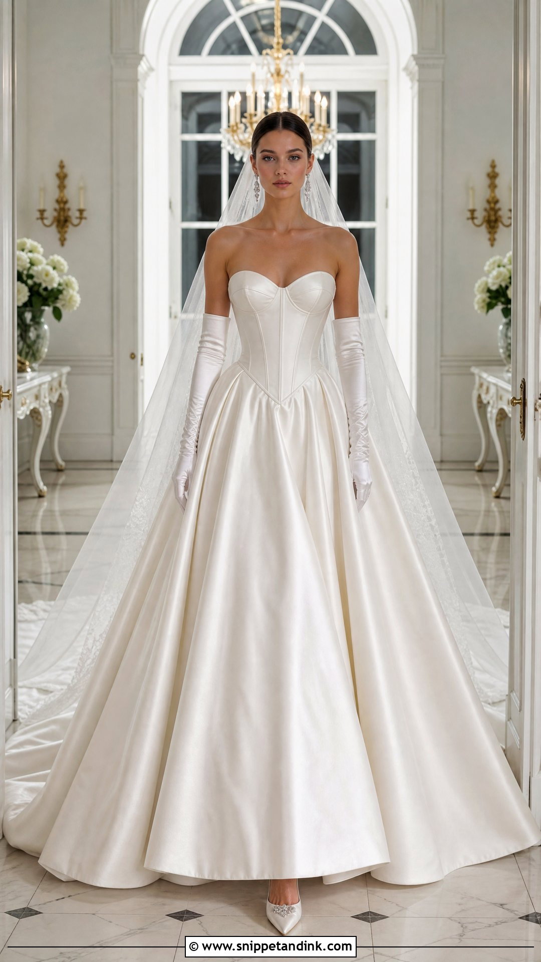 Basque Waist Ball Gown Wedding Dress - Snippet and Ink - 20 Over the Top Wedding Dress Ideas