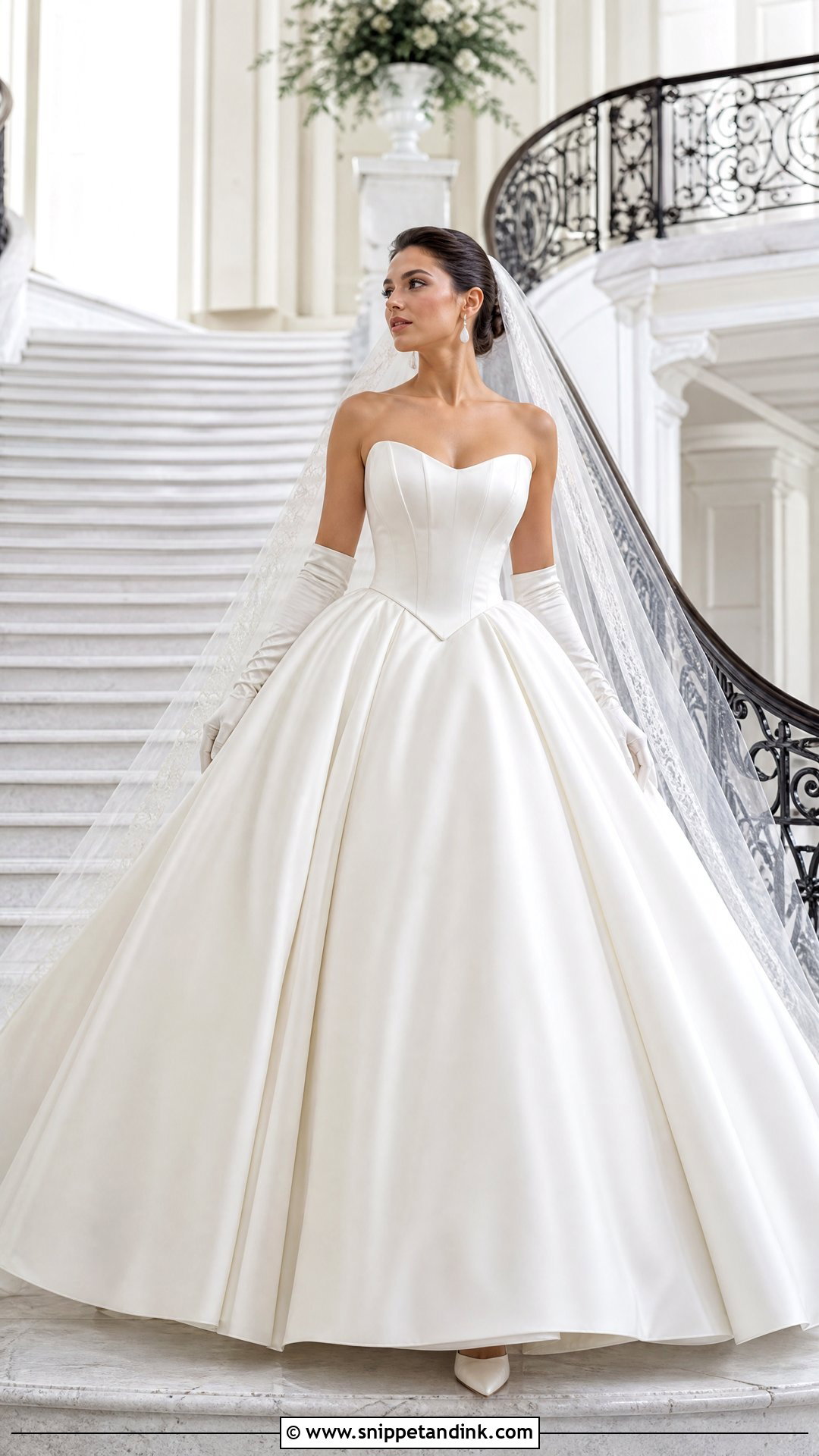 Basque Waist Ball Gown Wedding Dress - Snippet and Ink - 20 Glamorous Wedding Dress Ideas