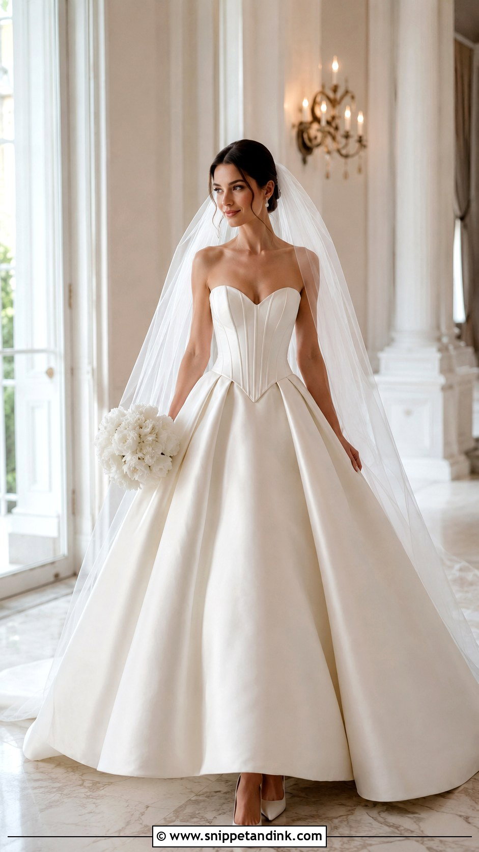Basque Waist Ball Gown Wedding Dress - Snippet and Ink - 20 Hot Wedding Dress Ideas