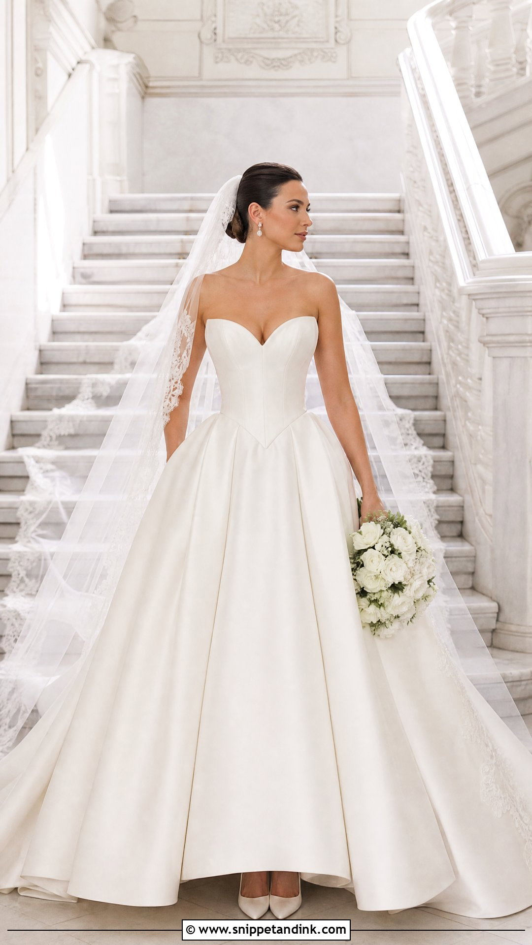 Basque Waist Ball Gown Wedding Dress for Broad Shoulders - Snippet and Ink - 20 Wedding Dresses for Broad Shoulders