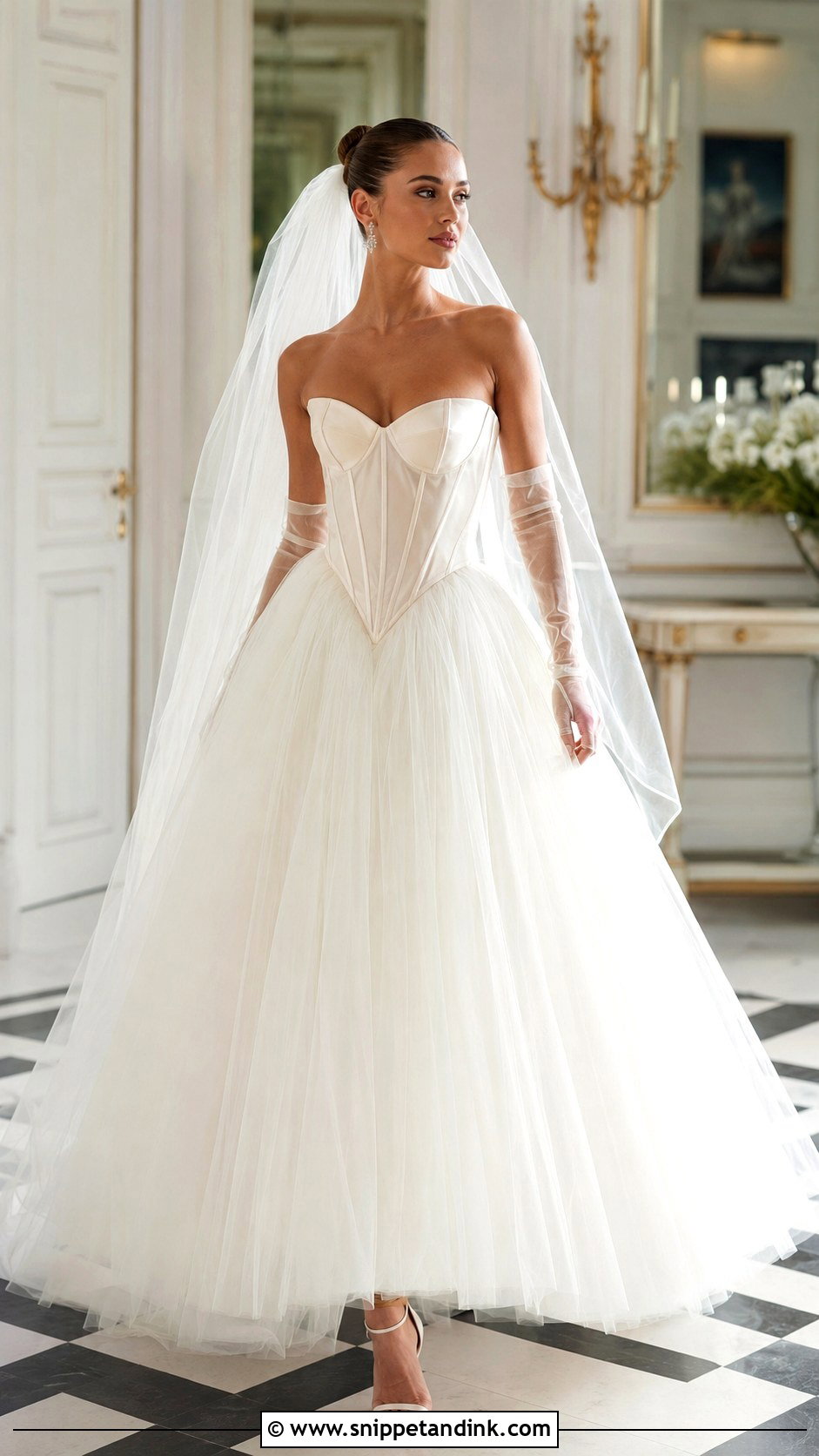 Basque Waist Ballerina Wedding Dress - Snippet and Ink - 20 Ballerina Wedding Dress Ideas