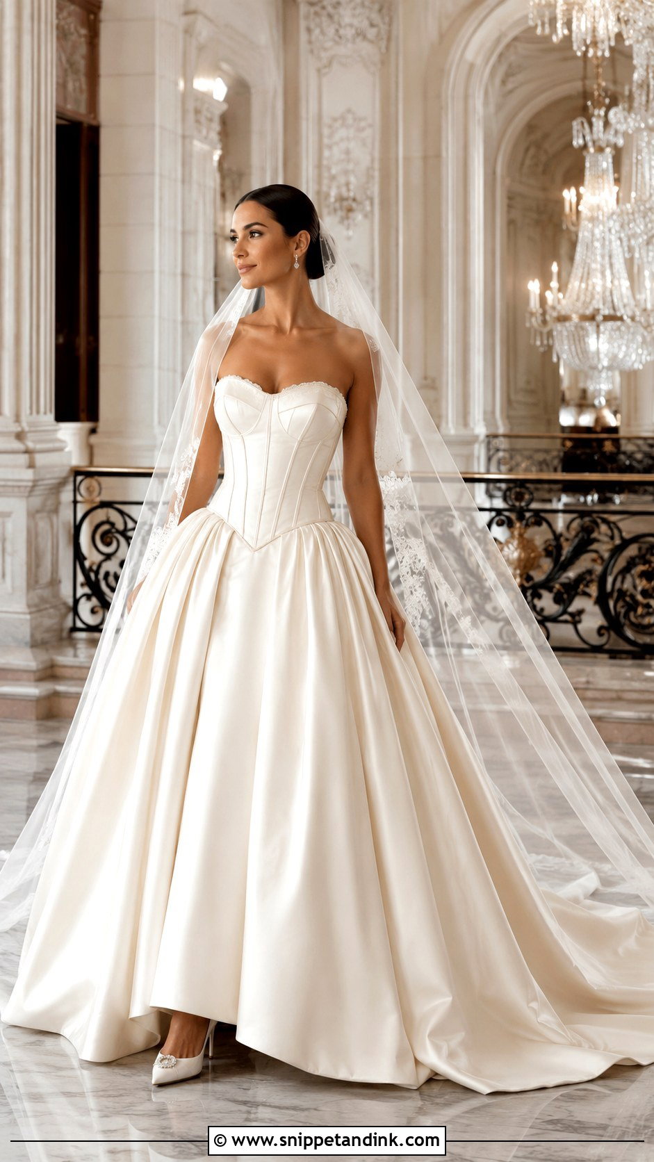 Basque Waist Ballgown Wedding Dress - Snippet and Ink - 25 Elegant Wedding Dress Ballgown Fairytale Ideas