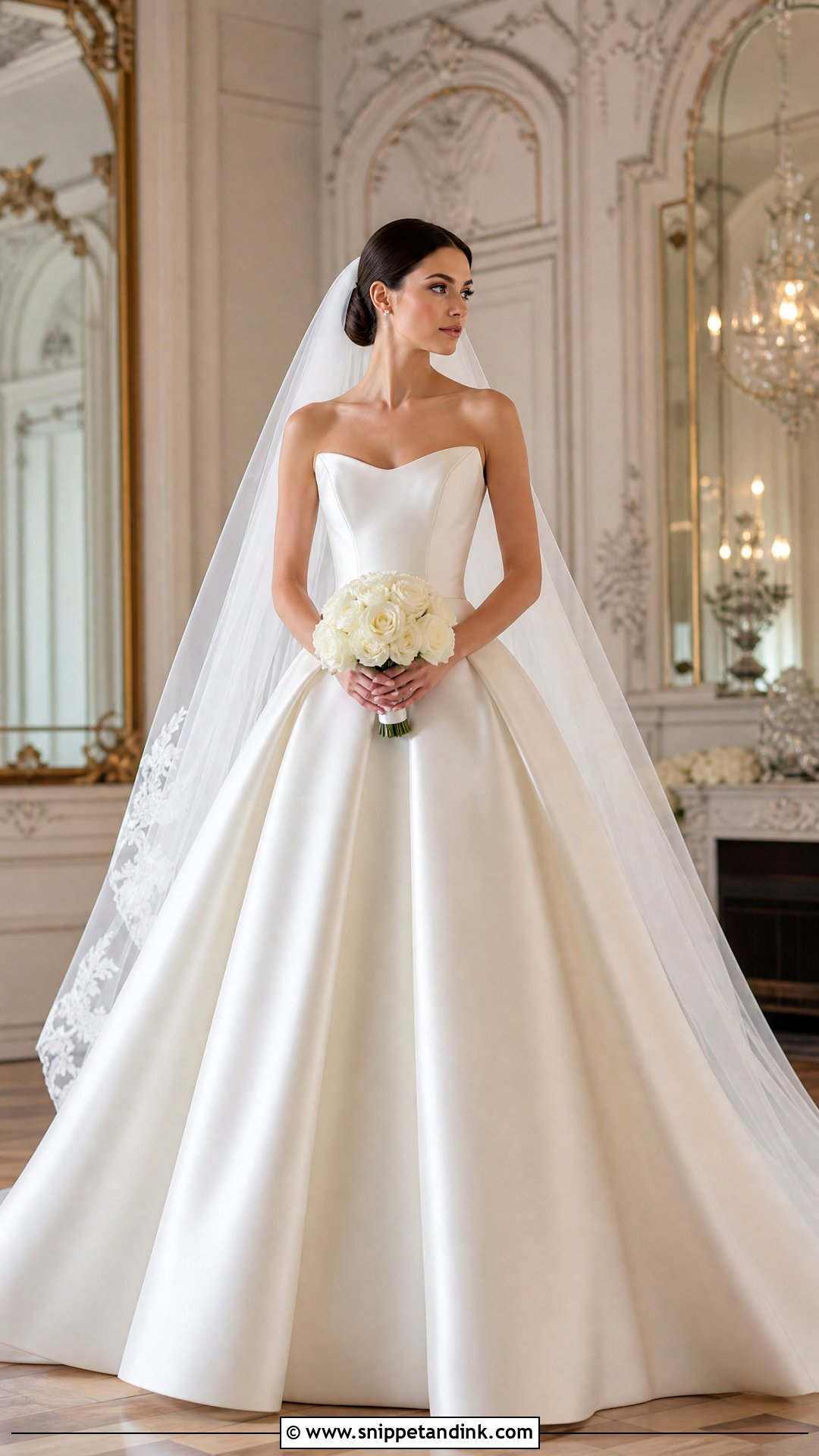 Basque Waist Ballgown Wedding Dress - Snippet and Ink - 20 Simple Ballgown Wedding Dress Ideas