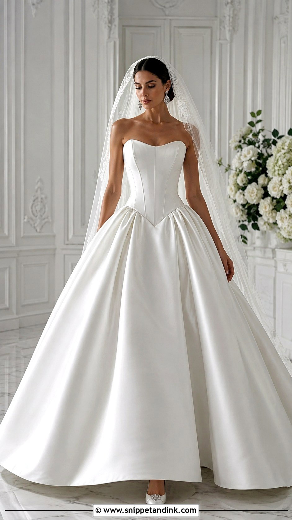 Basque Waist Ballgown Wedding Dress - Snippet and Ink - 25 Ballgown Wedding Dresses
