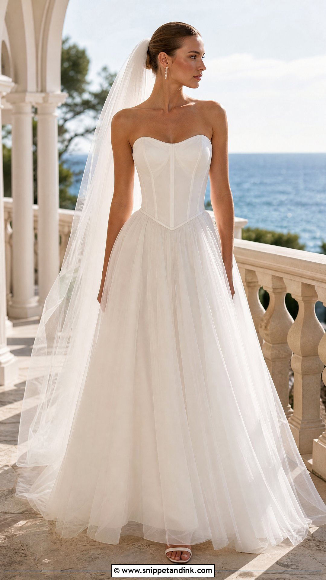 Basque Waist Beach Bridal Gown - Snippet and Ink - 25 Beach Bridal Gown Ideas