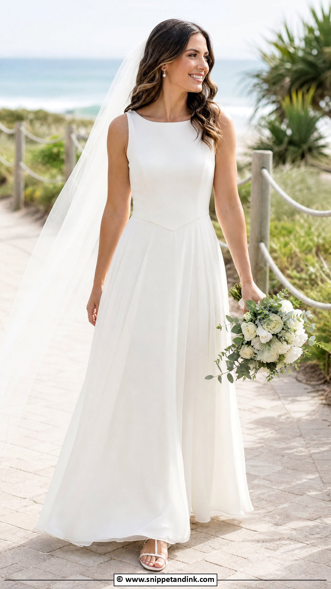 Basque Waist Beach Wedding Dress - Snippet and Ink - 35 Basque Waist Wedding Dress Ideas