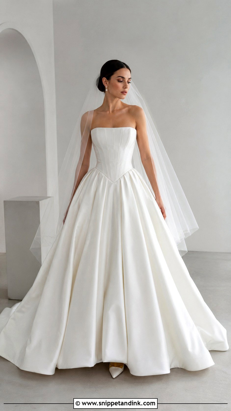 Basque Waist Big Skirt Wedding Dress - Snippet and Ink - 20 Big Skirt Wedding Dress Ideas