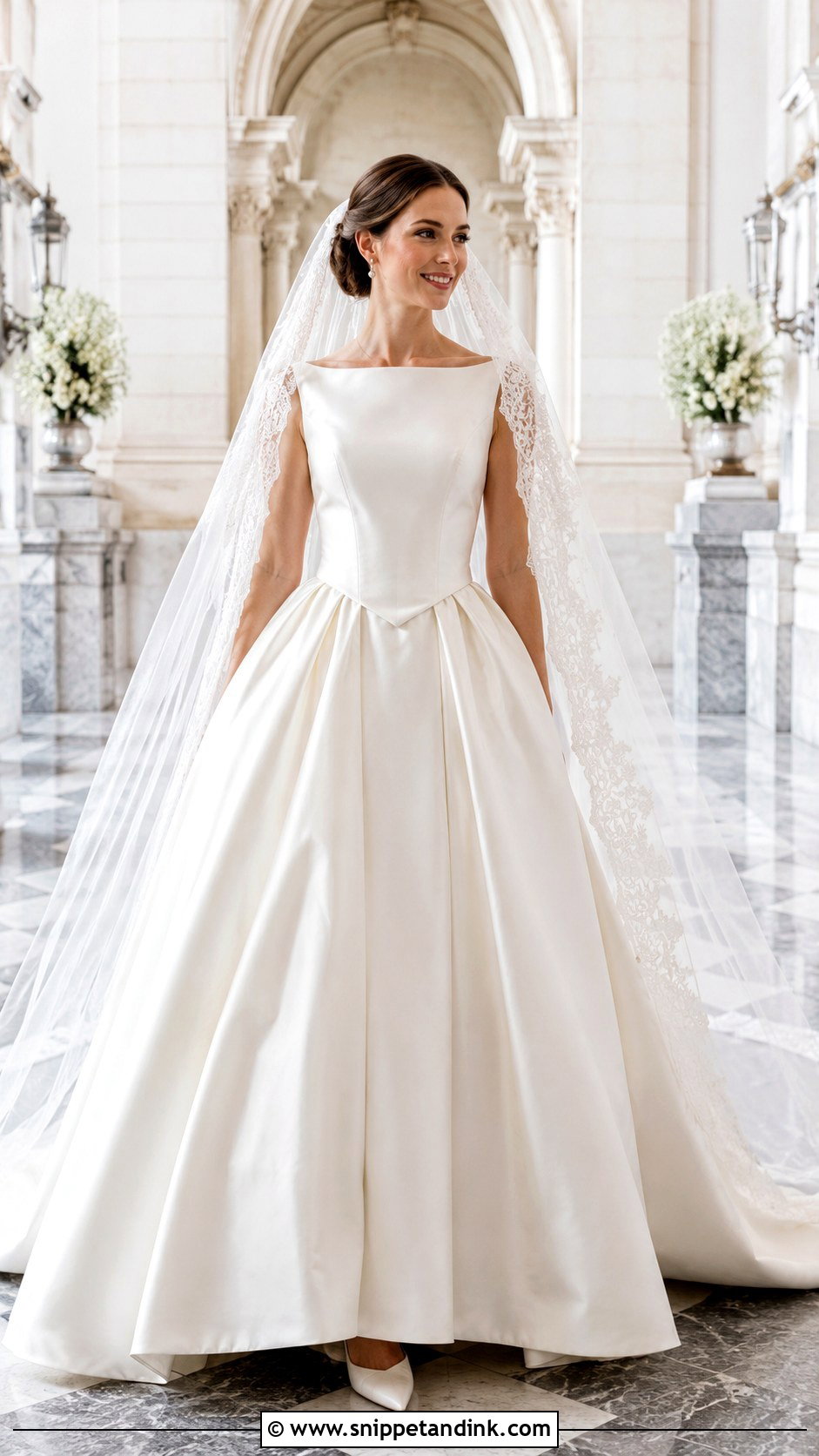 Basque Waist Boatneck Wedding Dress - Snippet and Ink - 20 Boatneck Wedding Dresses