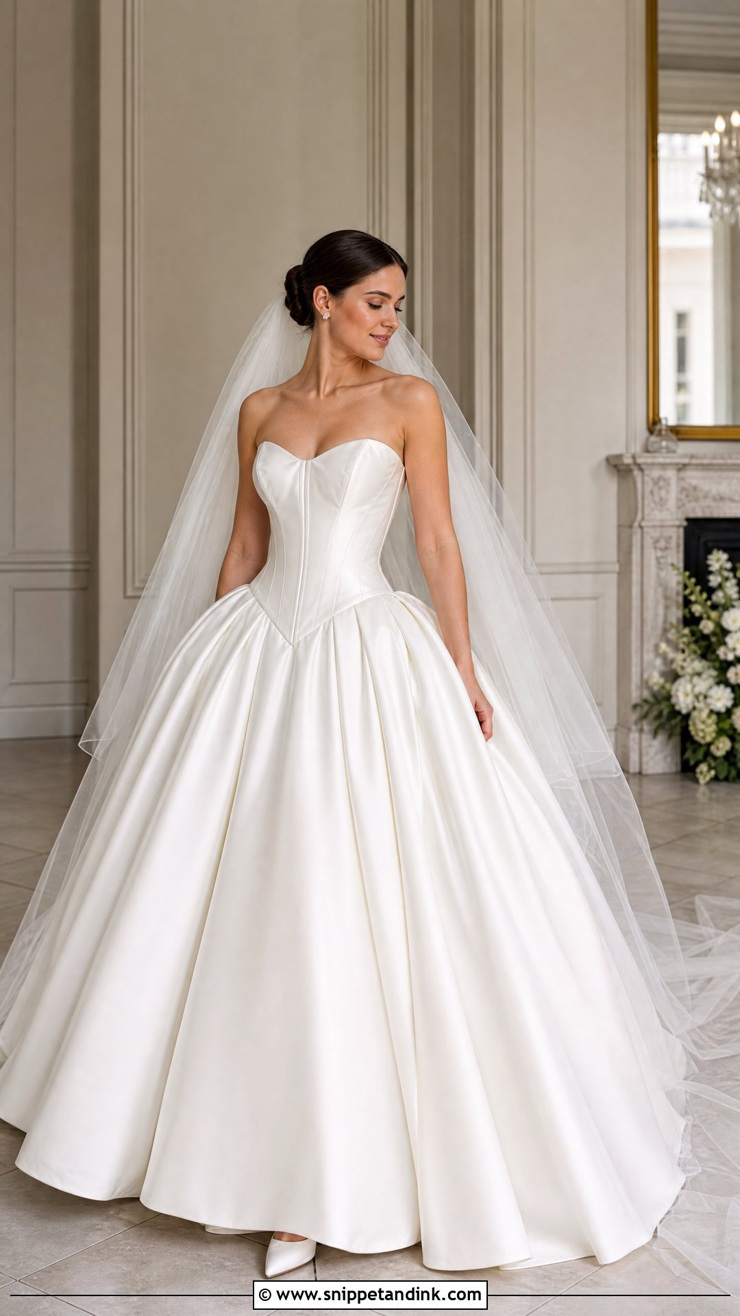 Basque Waist Bridal Ball Gown - Snippet and Ink - 20 Modern Bridal Dress Ideas