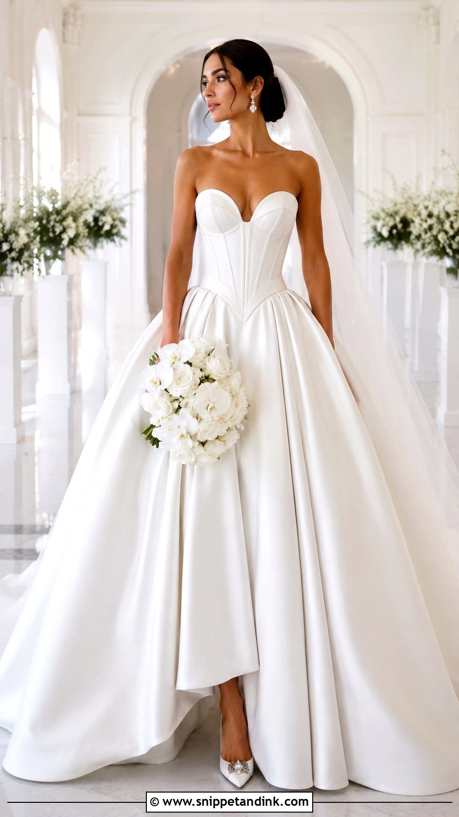 Basque Waist Bridal Ball Gown - Snippet and Ink - 20 Bridal Ball Gowns