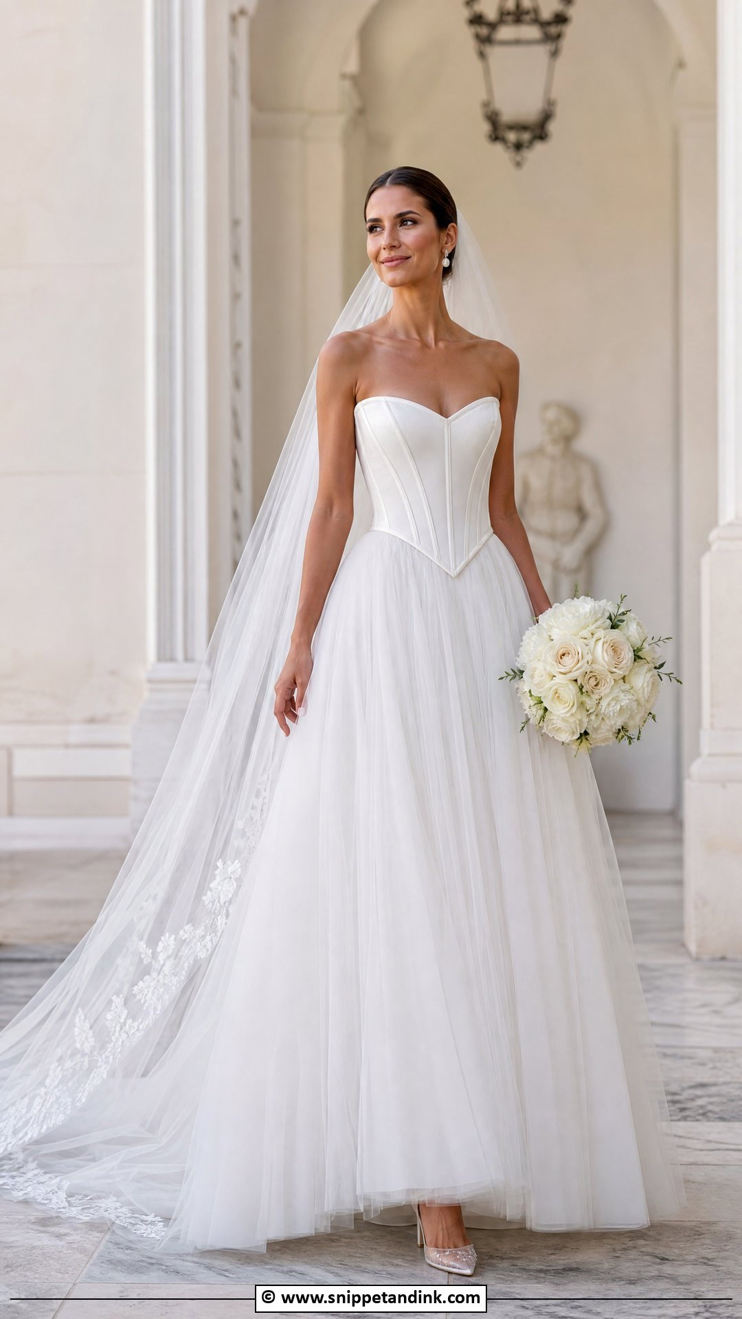 Basque Waist Bridal Dress - Snippet and Ink - 35 Latest Bridal Dresses