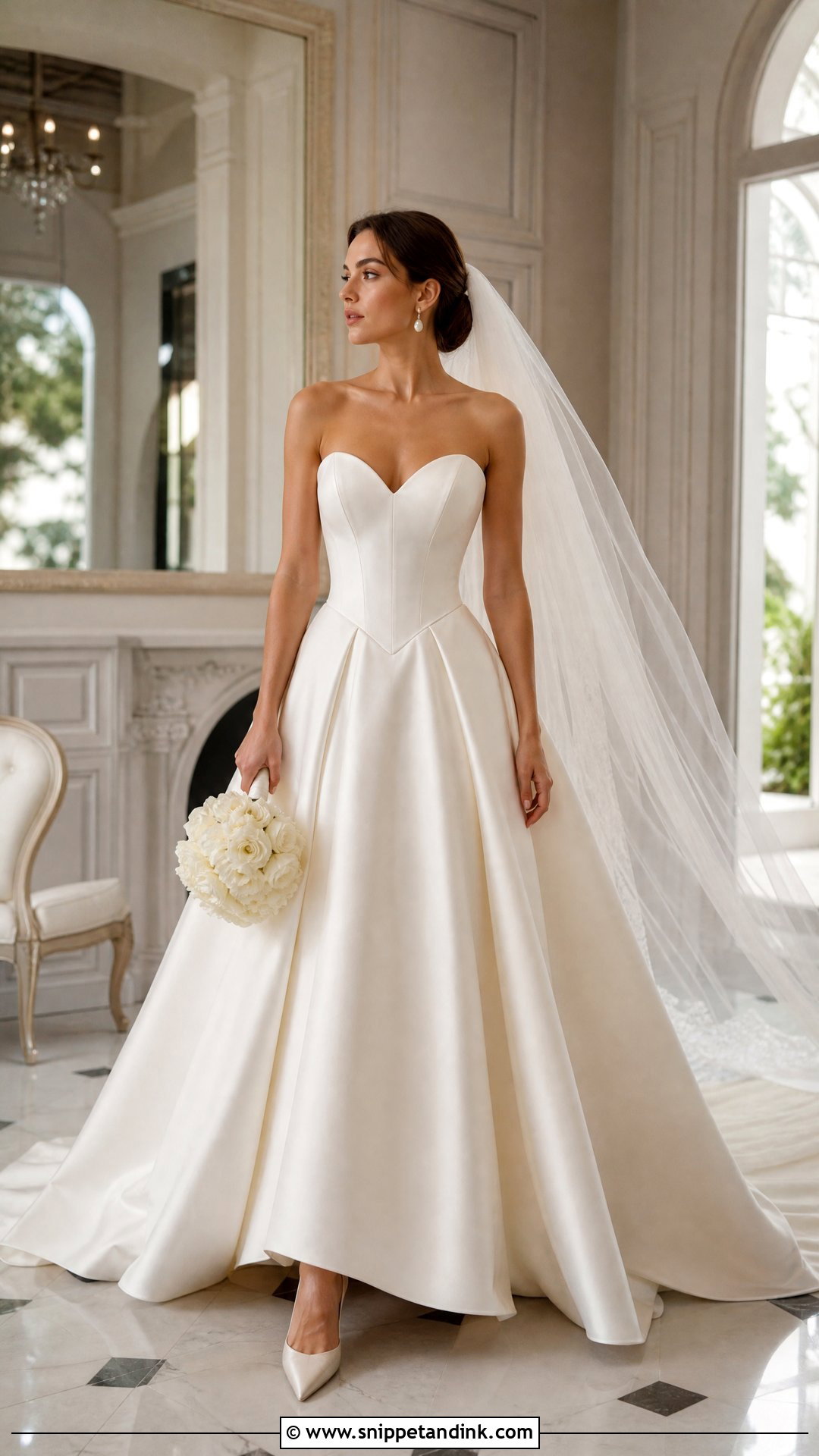Basque Waist Bridal Dress - Snippet and Ink - 20 Bridal Dress Inspo Ideas