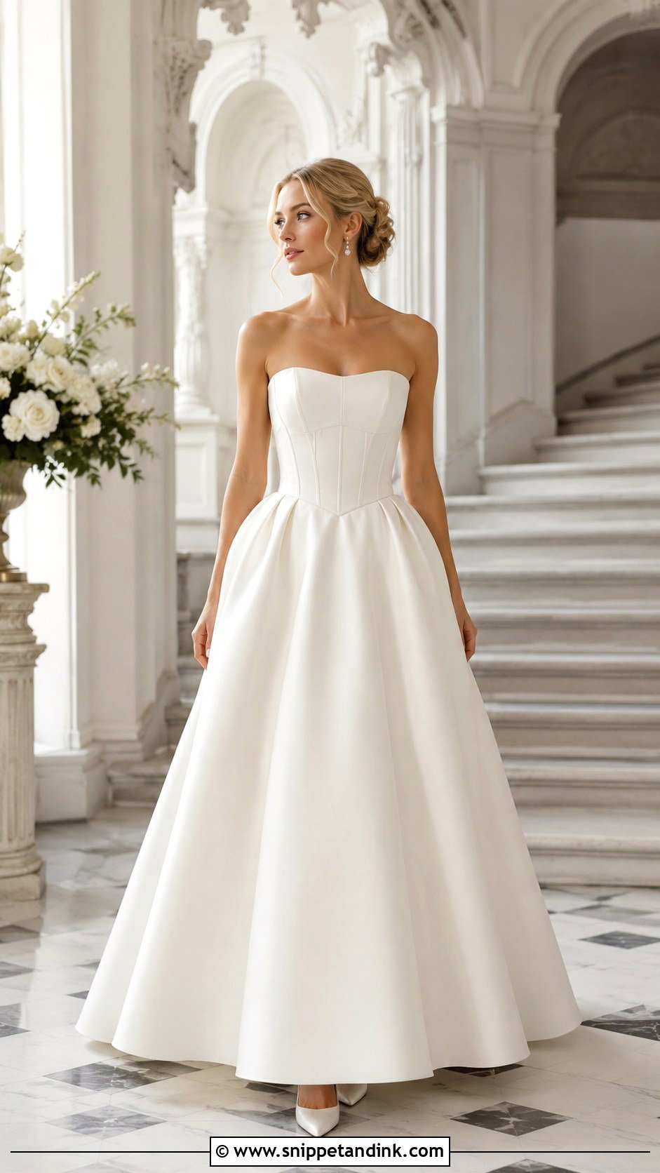 Basque Waist Bridal Wedding Outfit - Snippet and Ink - 30 Bridal Wedding Outfits