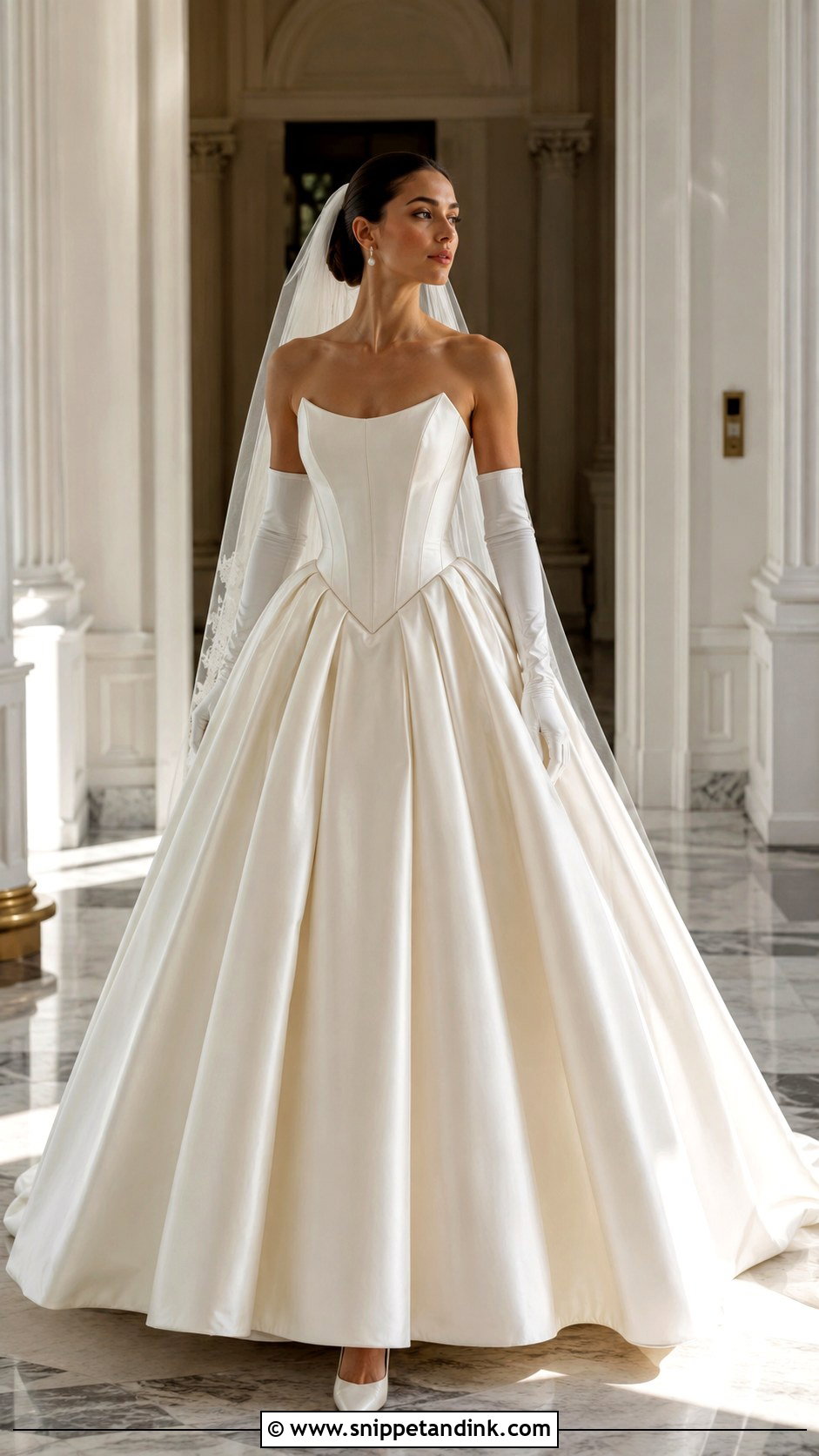 Basque Waist Bustier Wedding Dress - Snippet and Ink - 20 Bustier Wedding Dress Ideas