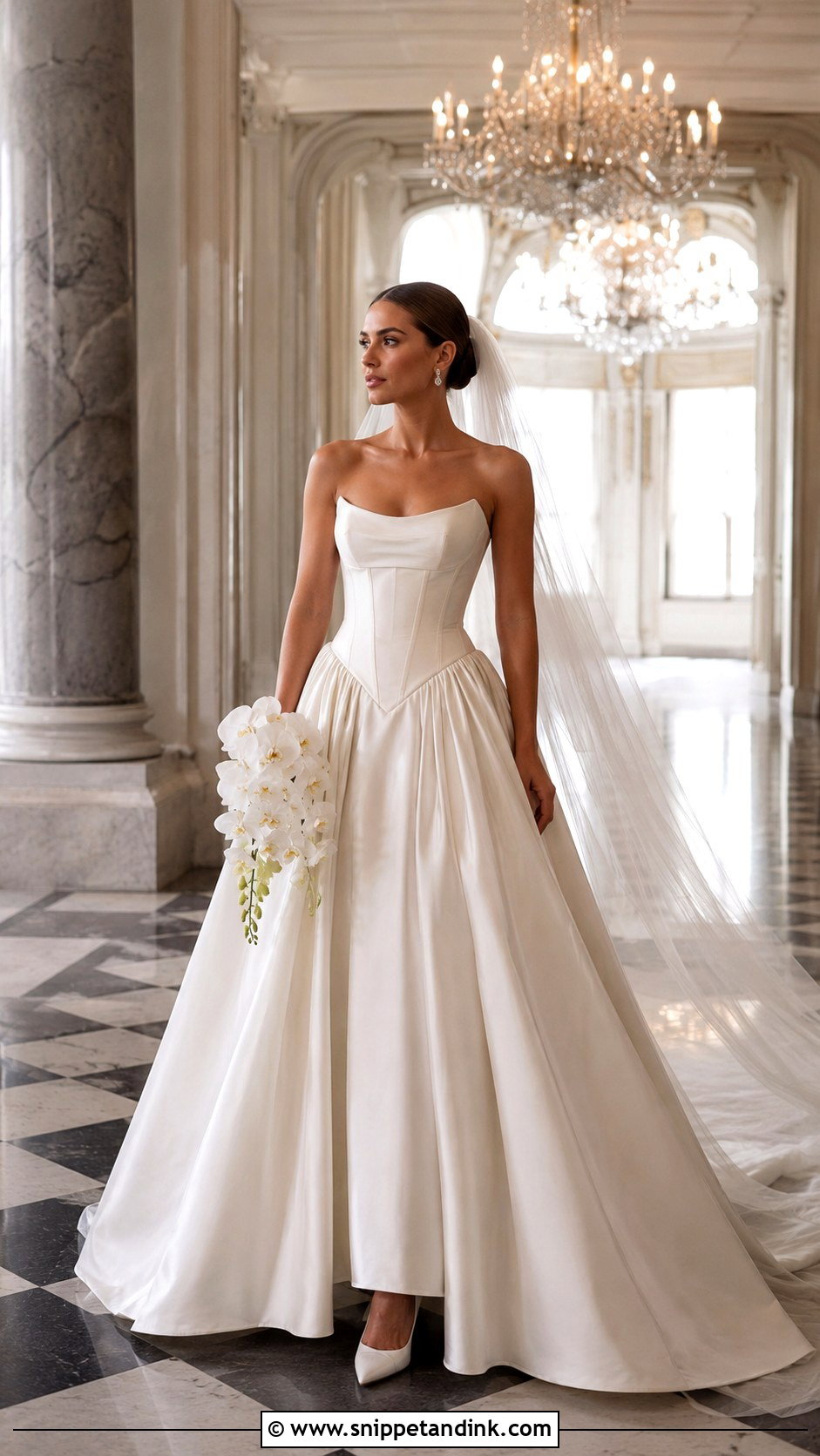 Basque Waist Cinderella Gown - Snippet and Ink - 20 Cinderella Gown Wedding Ideas