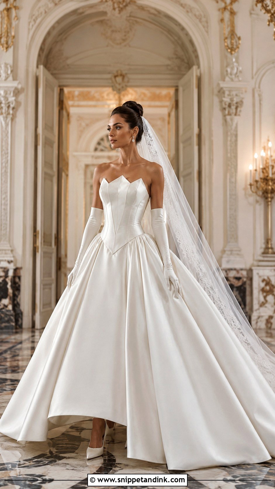 Basque Waist Cinderella Wedding Dress - Snippet and Ink - 20 Cinderella Dress Wedding Ideas