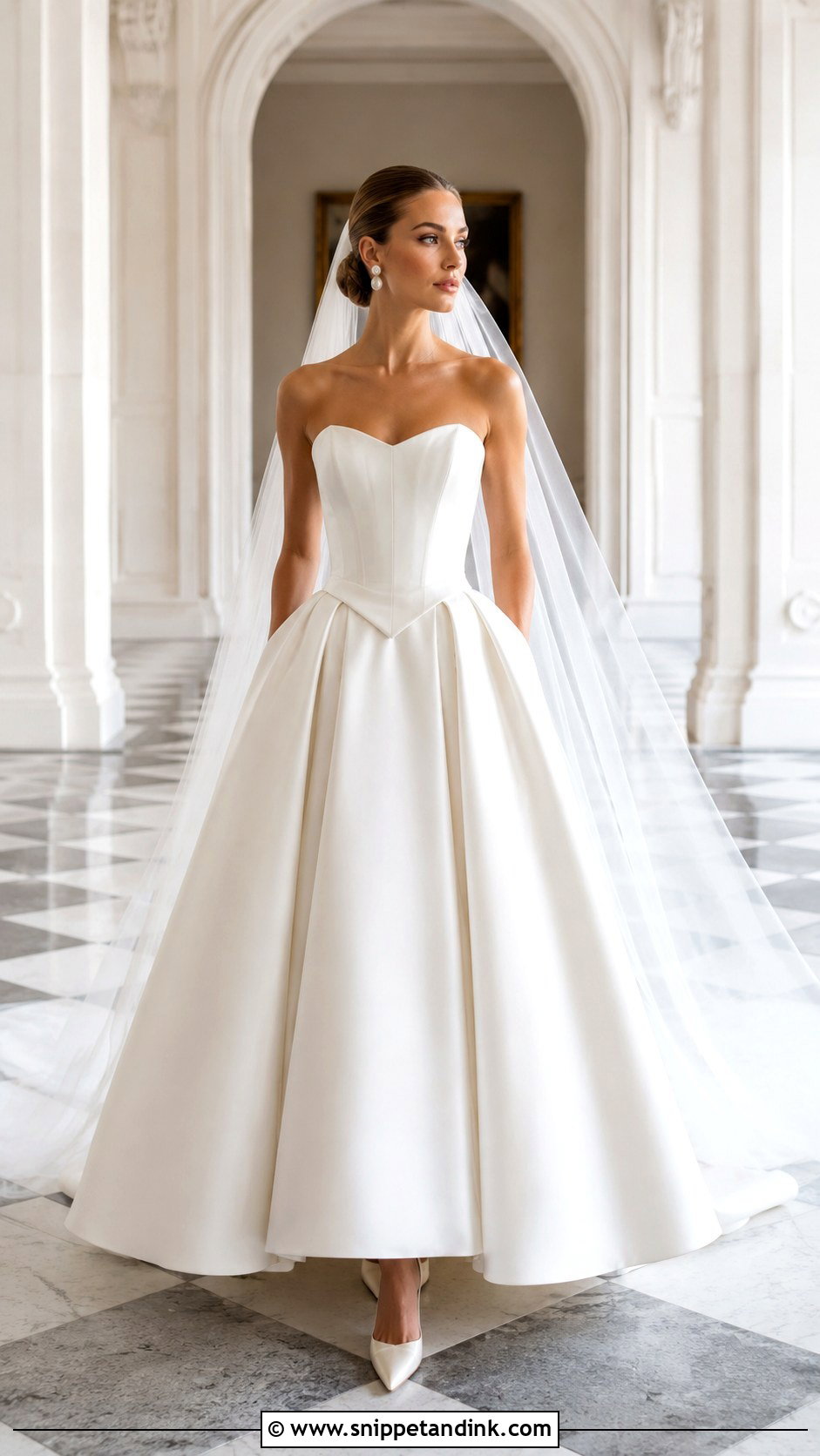 Basque Waist Corset And Mikado Skirt Wedding Dress - Snippet and Ink - 20 Corset and Skirt Wedding Dress Ideas
