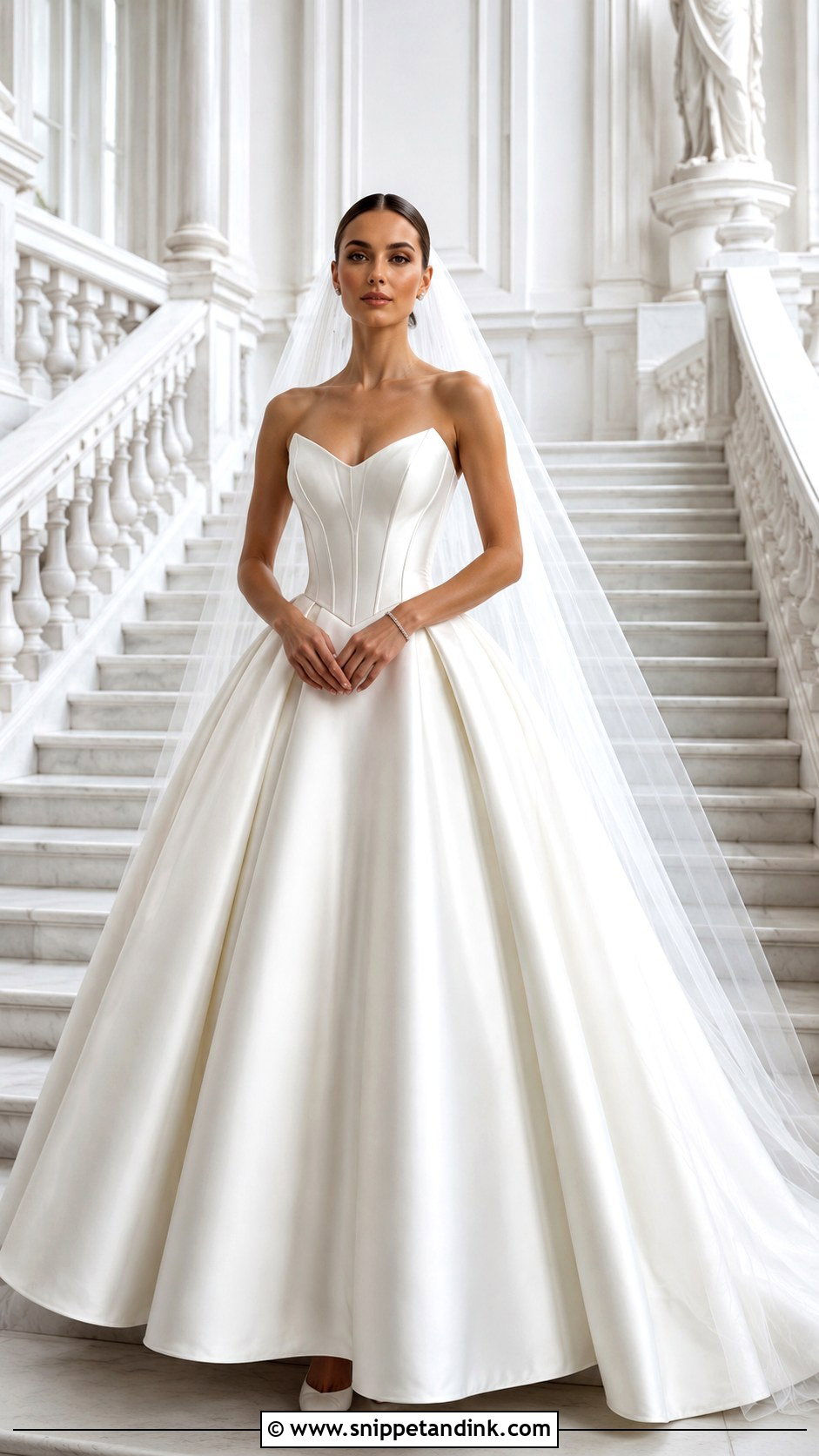 Basque Waist Corset Ball Gown Wedding Dress - Snippet and Ink - 20 Corset Ball Gown Wedding Dress Ideas