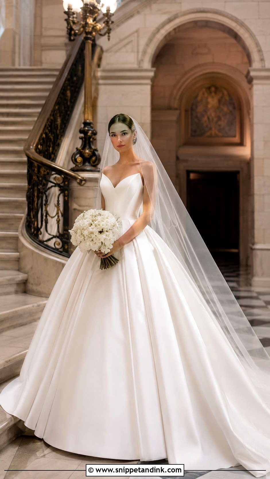 Basque Waist Corset Ball Gown - Snippet and Ink - 20 Corset Style Wedding Dress Ideas