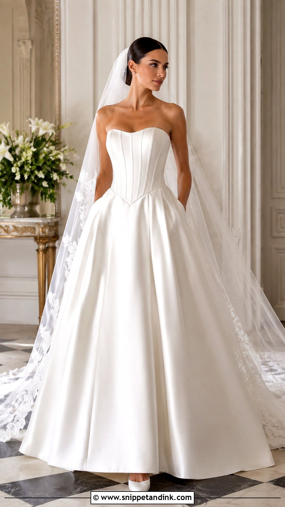 Basque Waist Corset Bodice Wedding Dress - Snippet and Ink - 25 Wedding Dress Corset Bodice Ideas