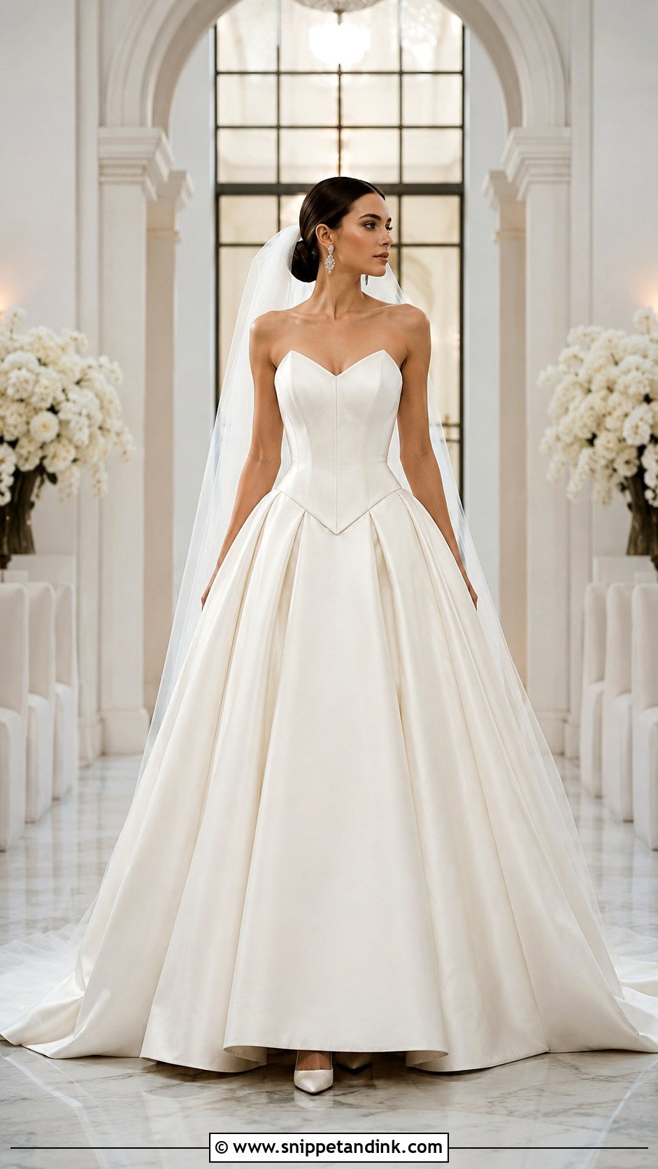 Basque Waist Corset Bridal Ball Gown - Snippet and Ink - 20 Corset Bridal Gown Ideas
