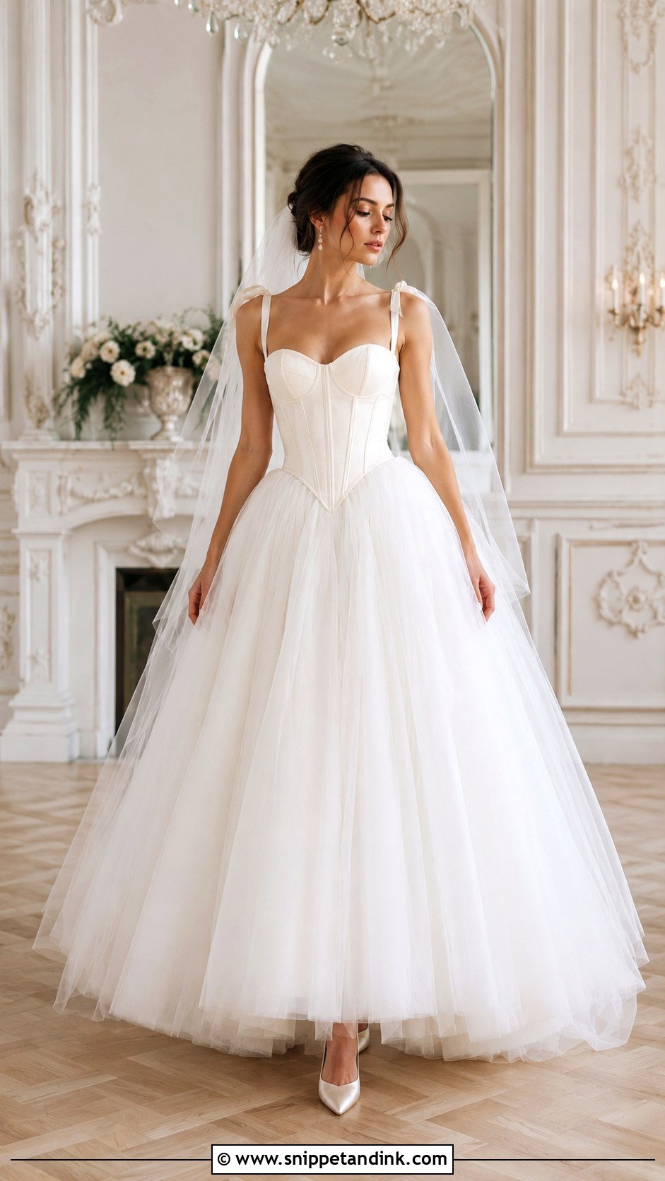 Basque Waist Corset Bridal Dress - Snippet and Ink - 20 Beautiful Bridal Dresses