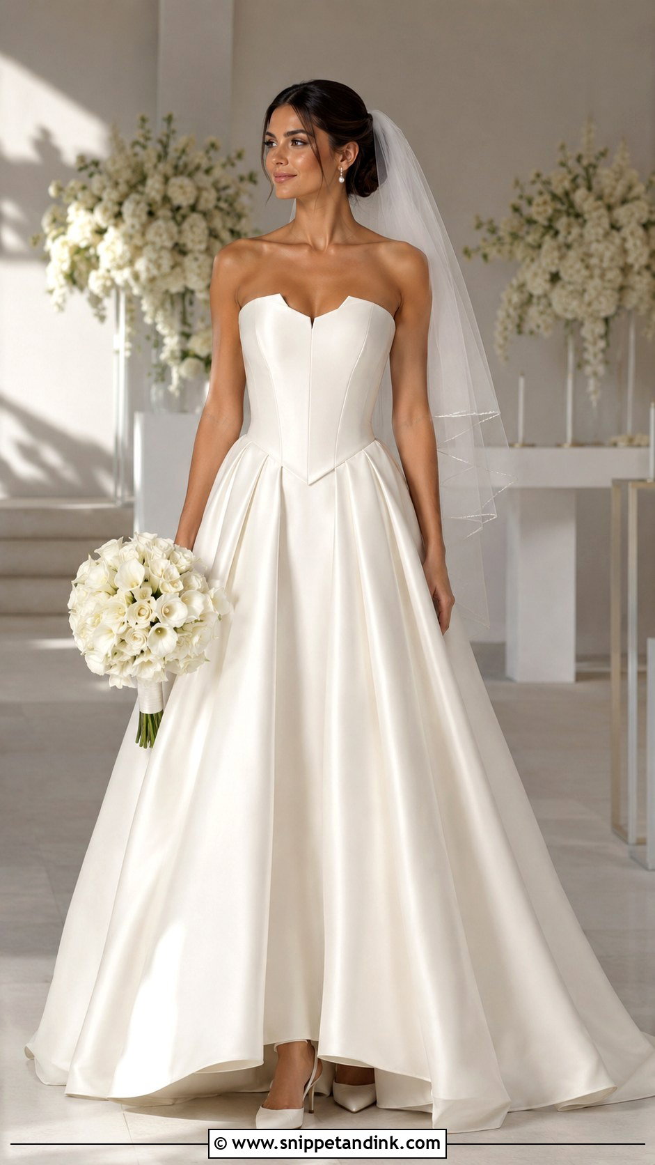 Basque Waist Corset Bridal Dress - Snippet and Ink - 20 Corset Bride Dress Ideas