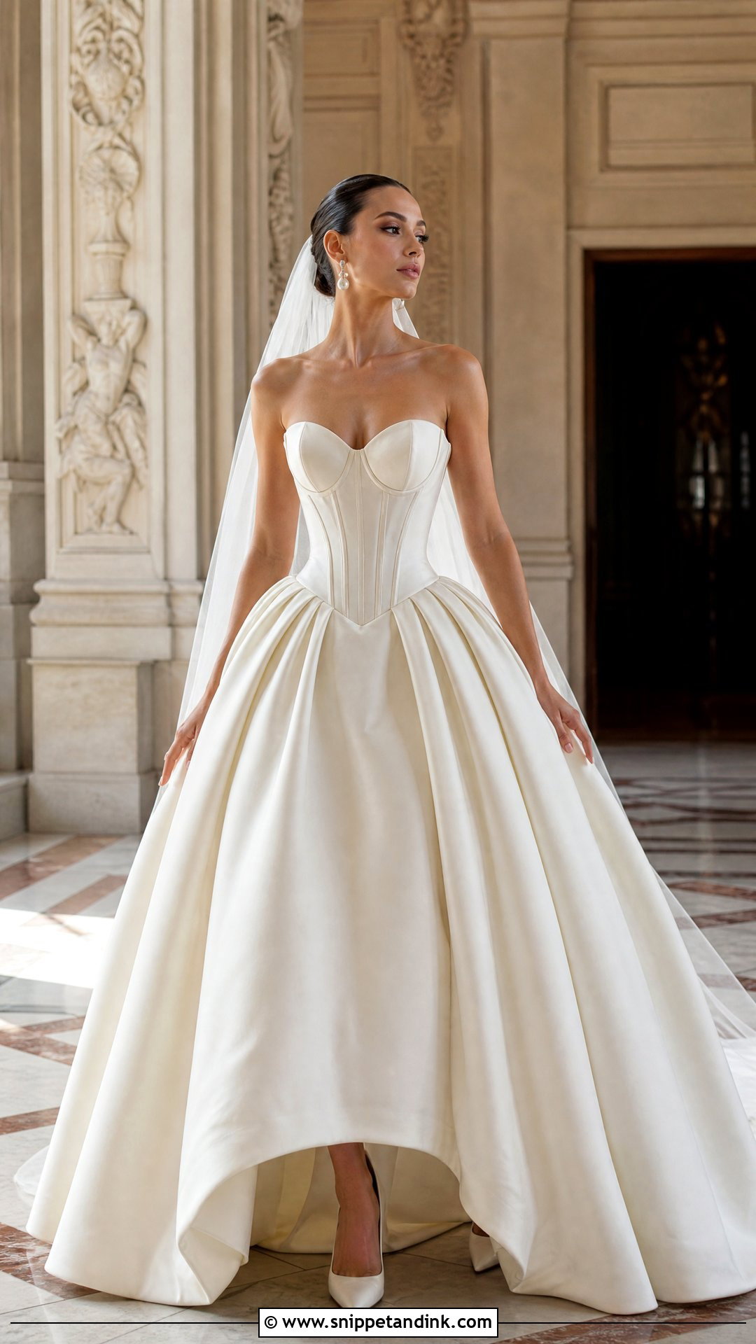 Basque Waist Corset Bride Outfit - Snippet and Ink - 25 Corse Bride Ideas