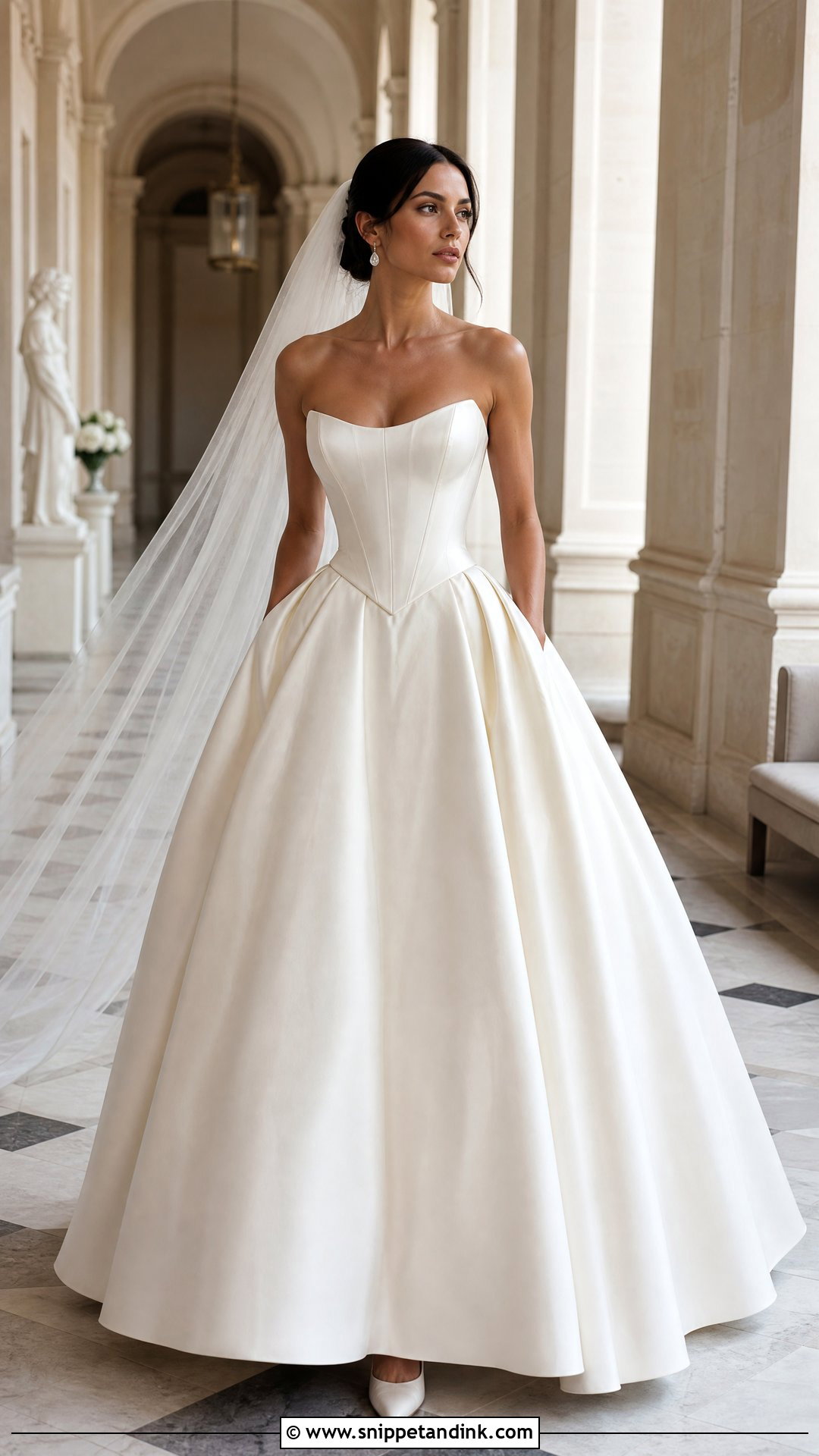 Basque Waist Corset Strapless Wedding Gown - Snippet and Ink - 20 Strapless Wedding Gown Ideas